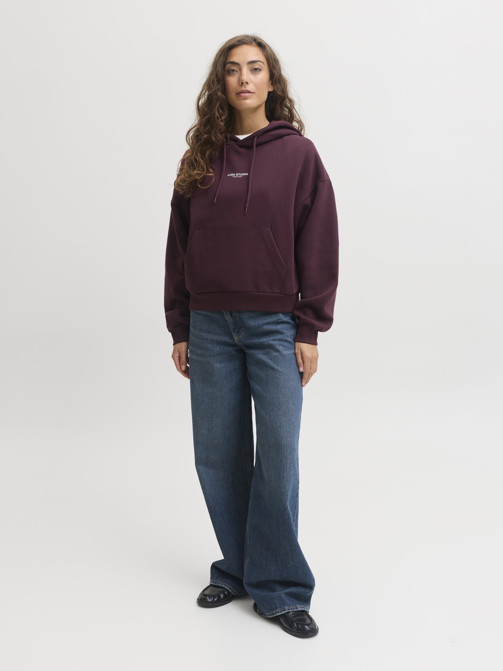 JXSTUDIO VESTERBRO LS RLX HOOD SWT, Winetasting/BRIGHT WHITE JJXX STUDI #8
