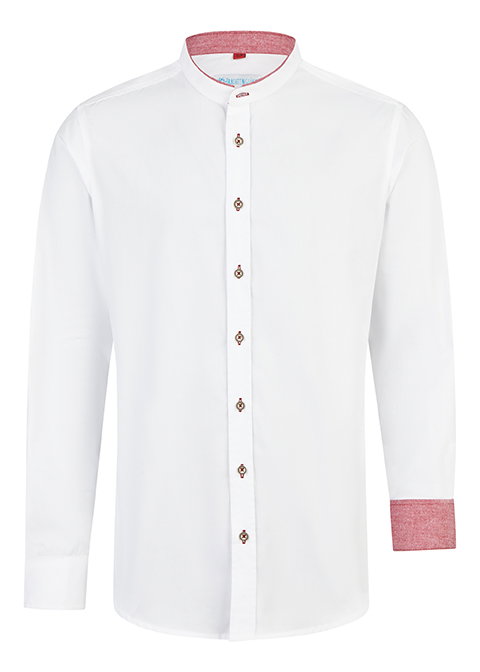 Spieth & Wensky Trachtenhemd TG-Falkland Slim Fit weiß-rot #1