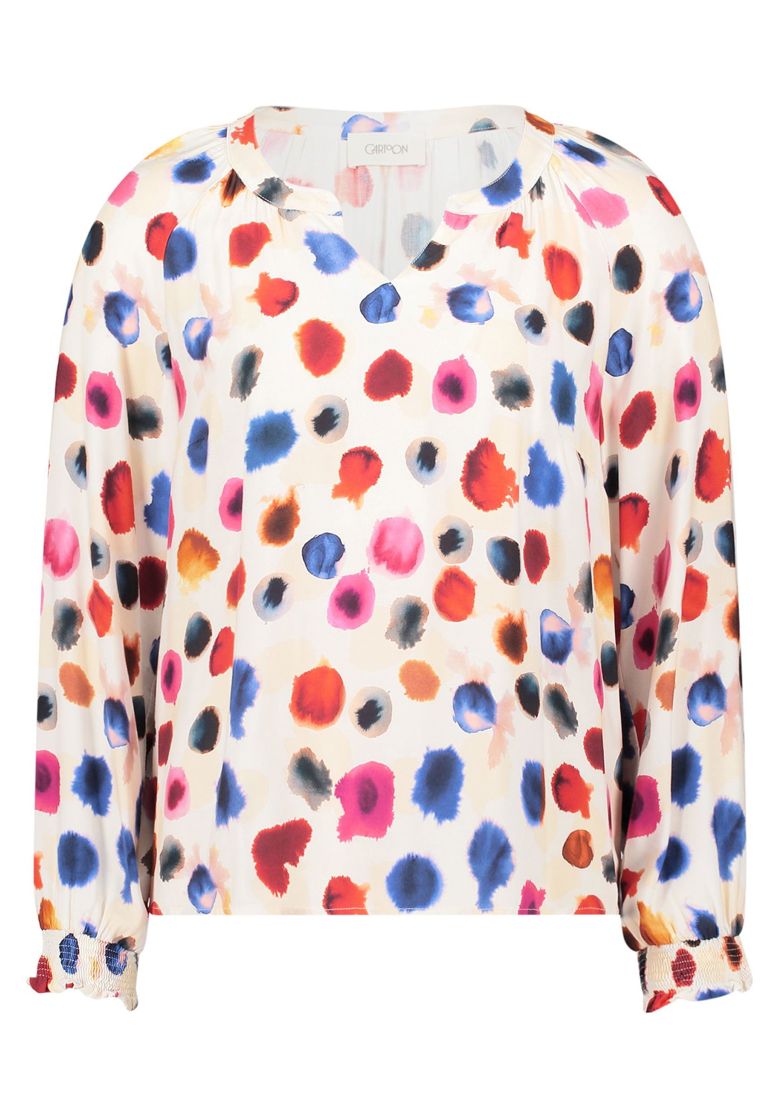 Cartoon |  Cartoon Druckbluse  | 36 | nature/red