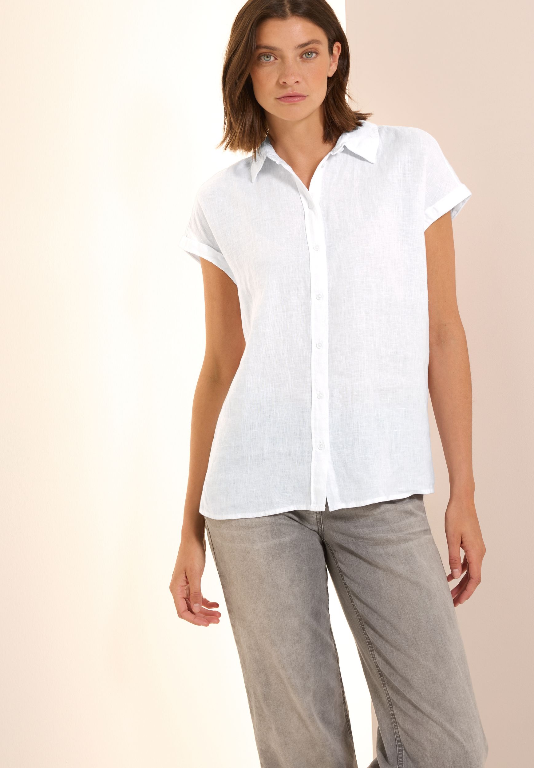 CECIL |  CECIL Bluse aus Leinen  | S | white