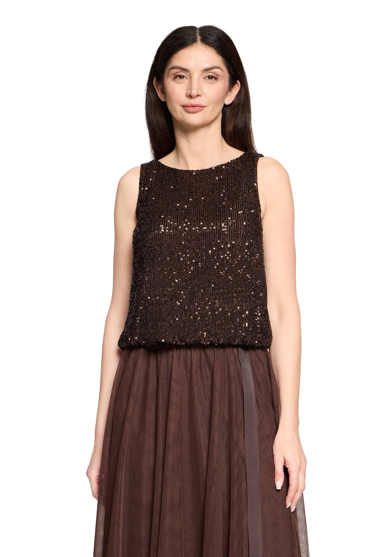 Shirt Kurz ohne Arm, Espresso Brown #3