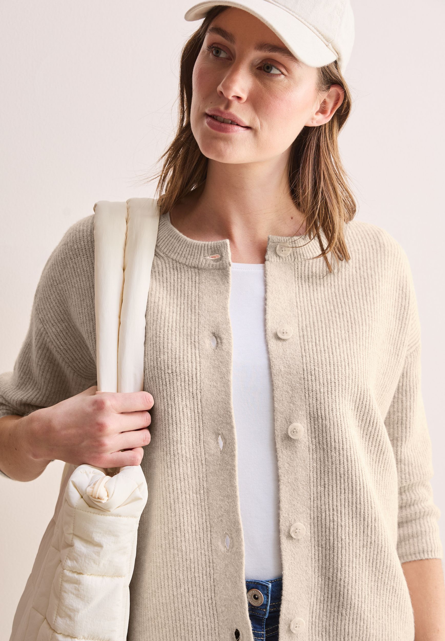CECIL |  CECIL Strickjacke | Cardigan  | L | desert beige melange