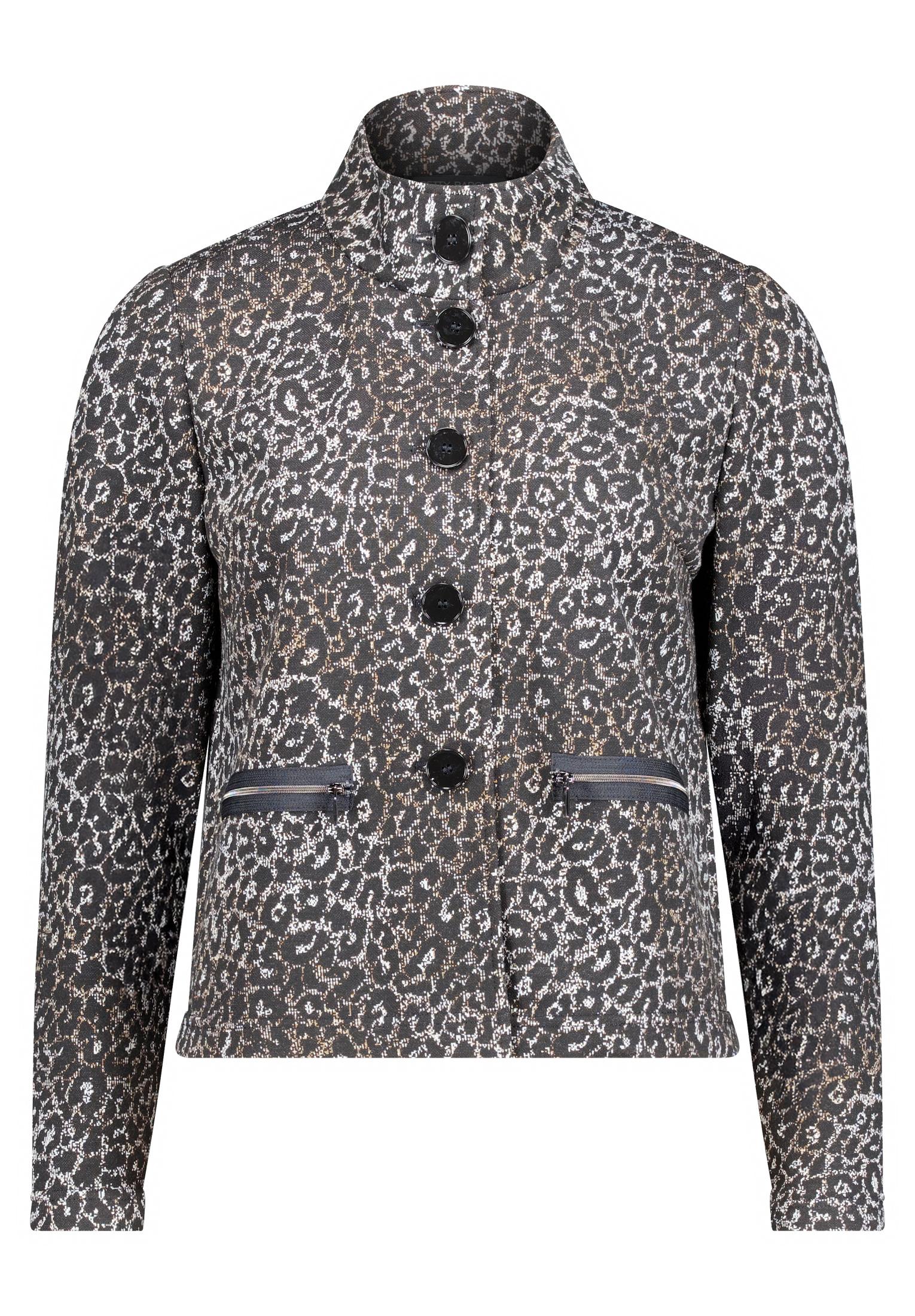 Sweat Jacke Kurz 1/1 Arm, Black/Beige #1