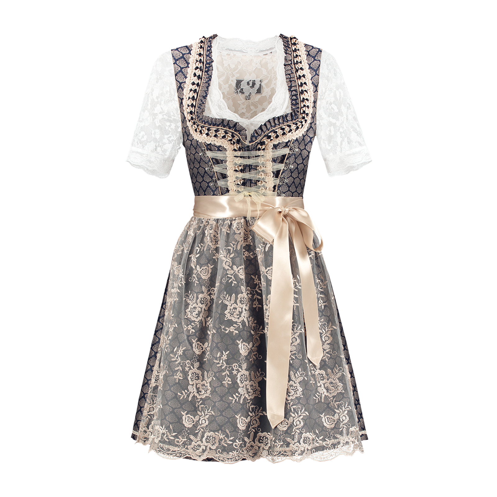 Haus Huberts Dirndl Blau/creme #2
