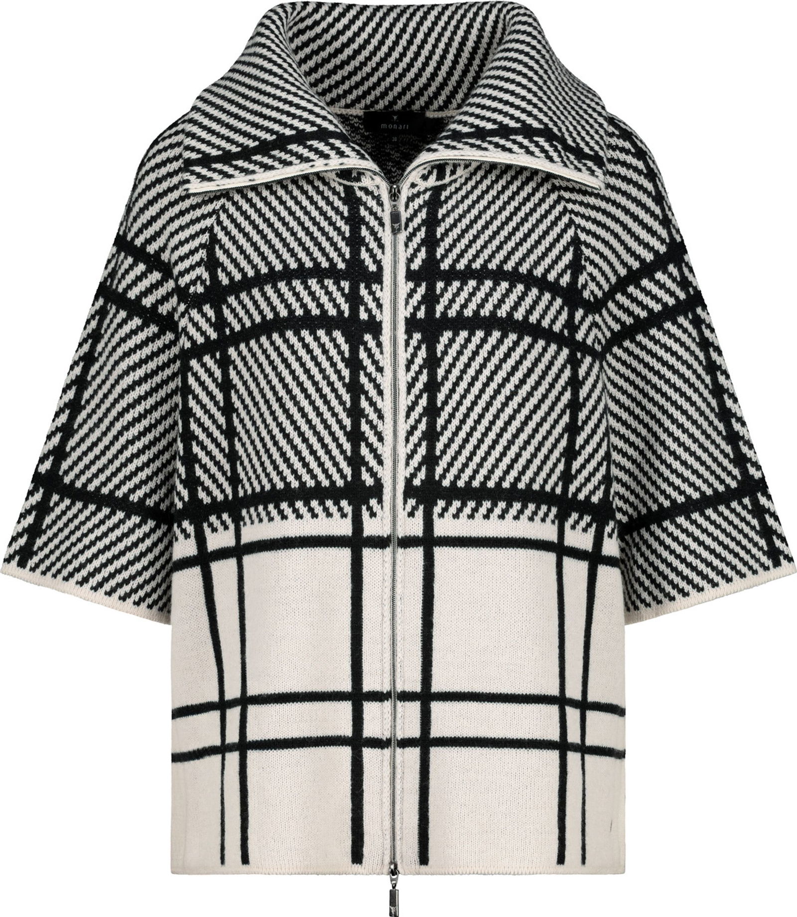 Monari Strickjacke Cardigan sandshell gemustert 40 NEW-819362