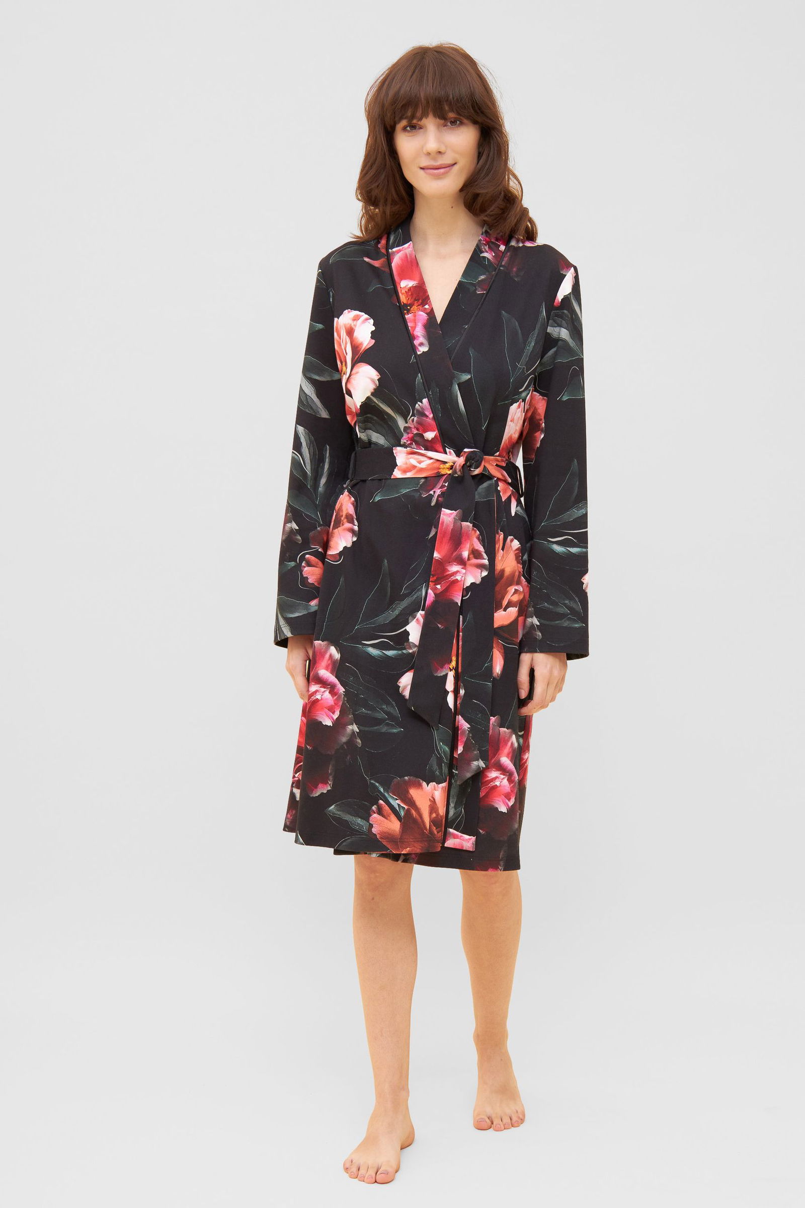 Rösch |  Rösch Bademantel mit Kapuze  | 38 | black print