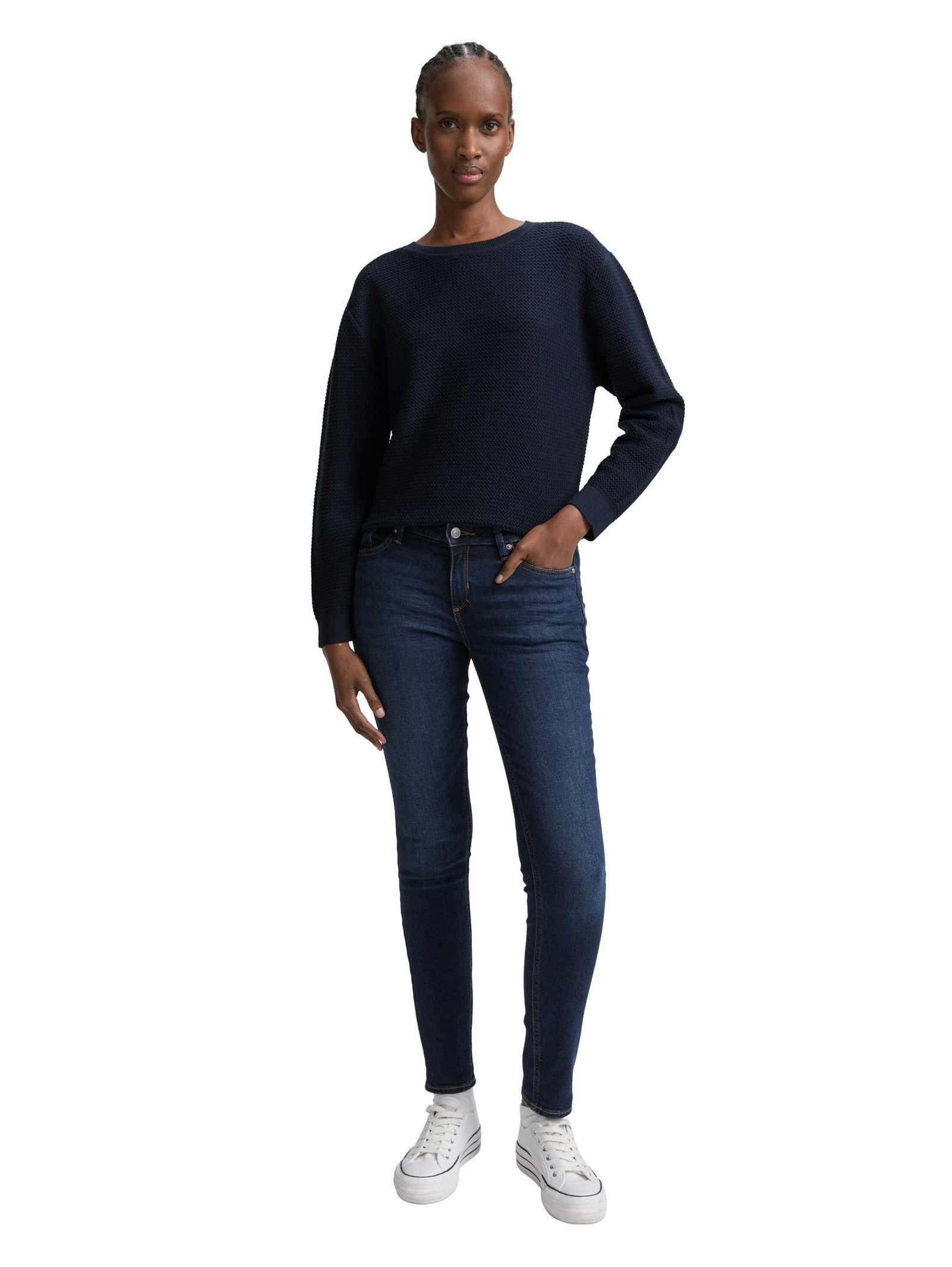 structured knit pullover, sky captain blue #3