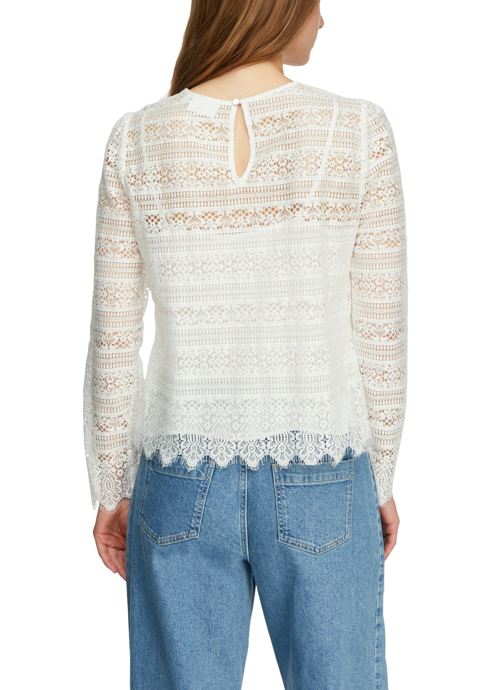 Comma Baumwollspitzenbluse mit Spitzendesign #2