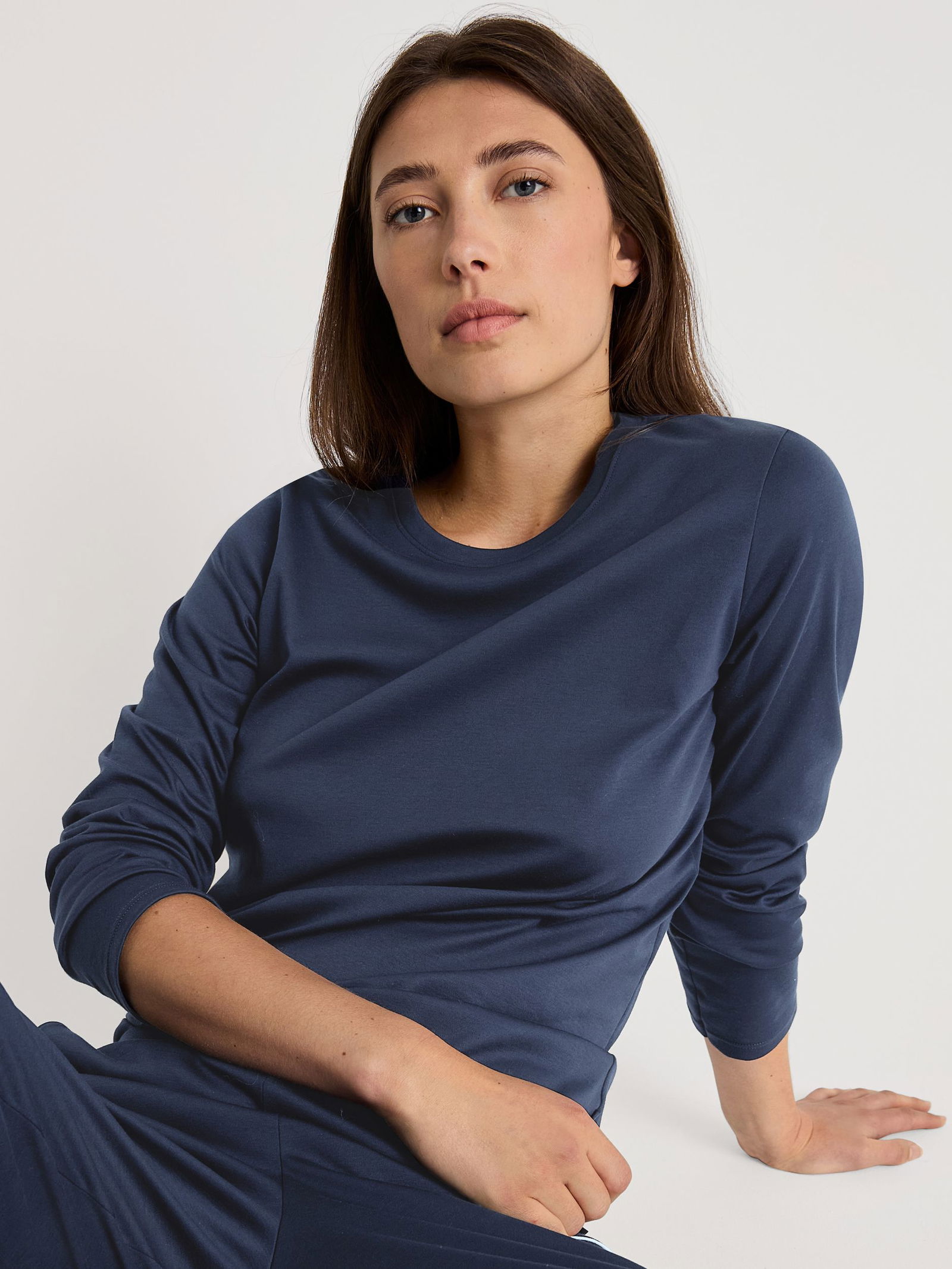 Calida |  DAMEN Shirt langarm, pearl blush | L | peacoat blue