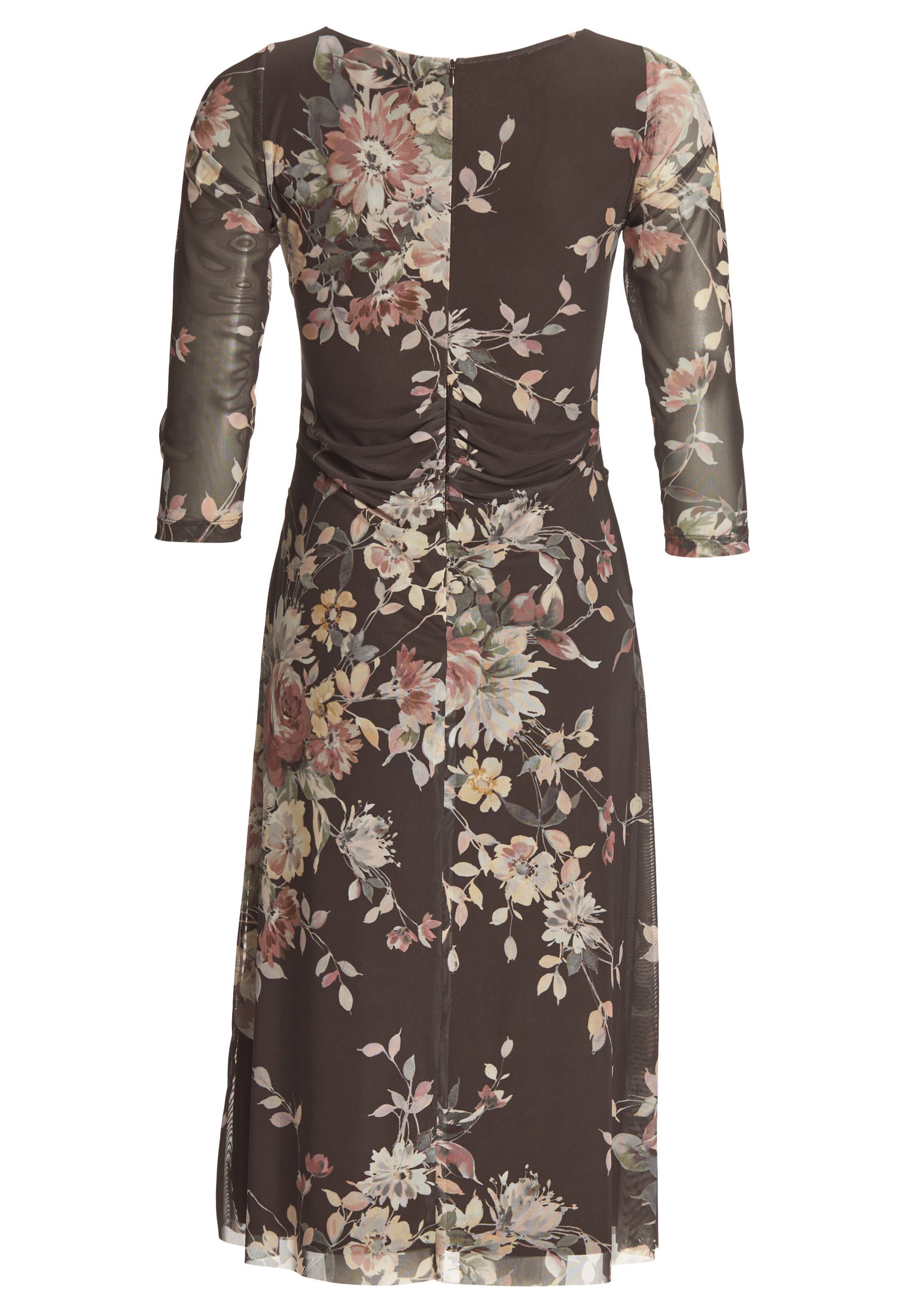 Midi Kleid aus Mesh in Wickel Optik, chocolate brown #7