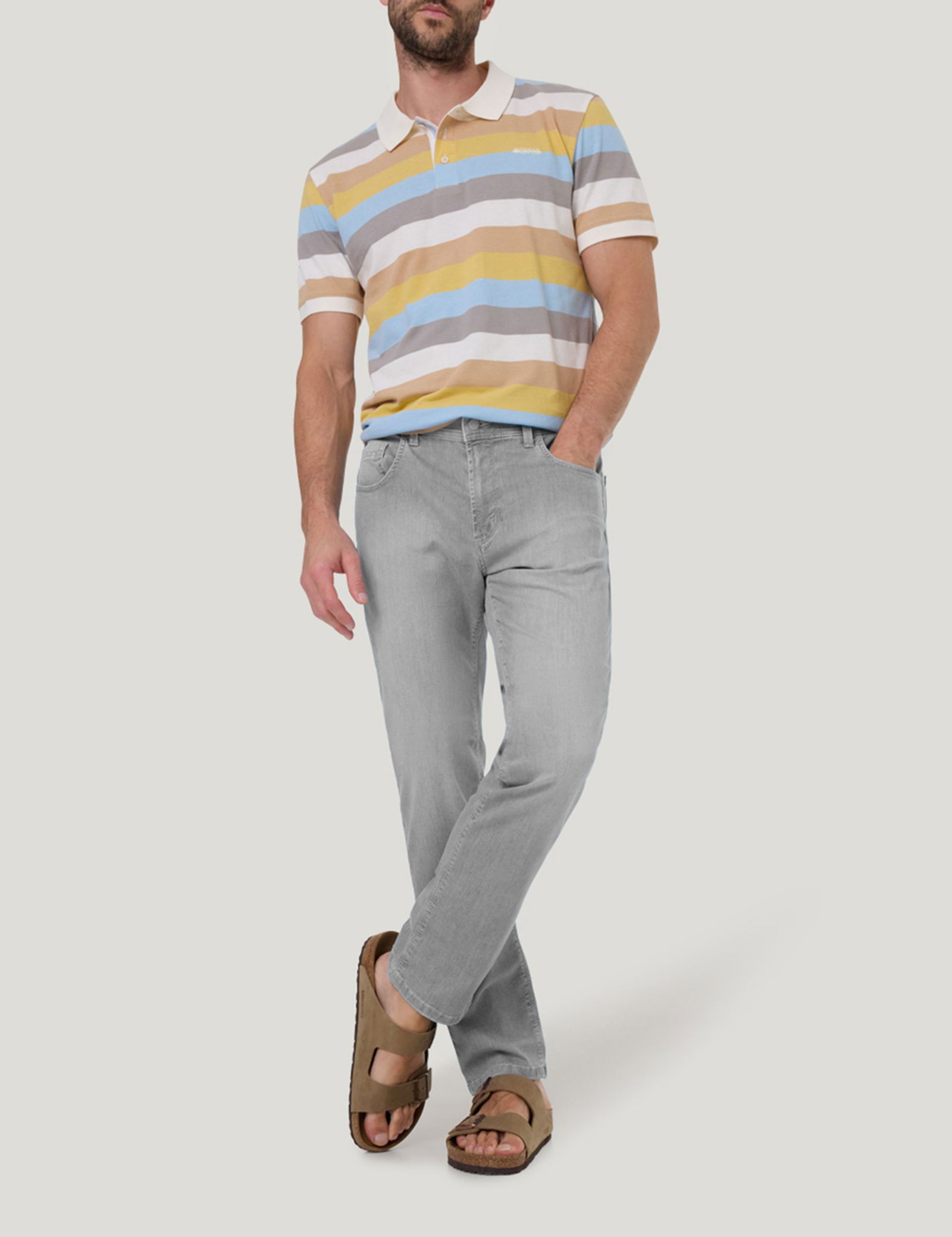 Pioneer |  Pioneer Regular Fit Jeans "Rando" | 33/34 | light grey stonewash