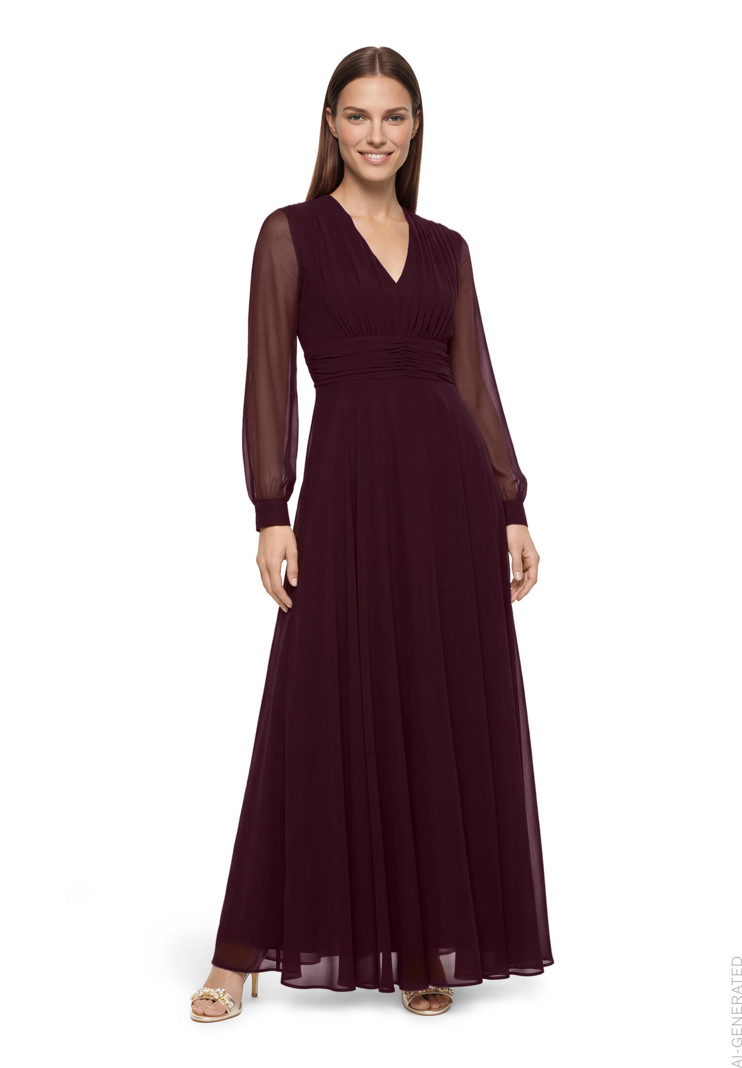 Kleid Lang 1/1 Arm, Strong Aubergine #2