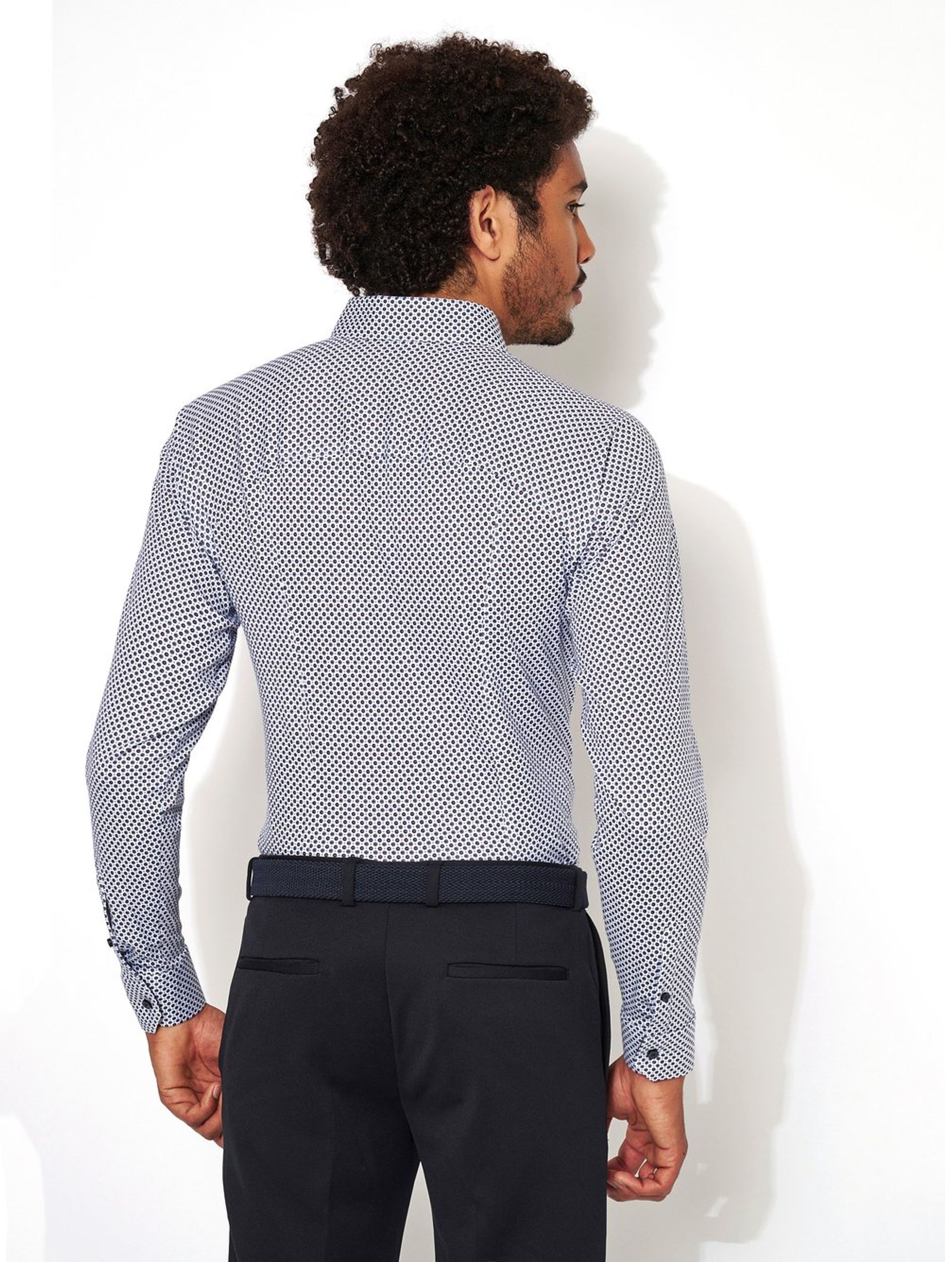 DESOTO |  DESOTO Hemd Slim Fit  | 3XL | white with red and blue dots