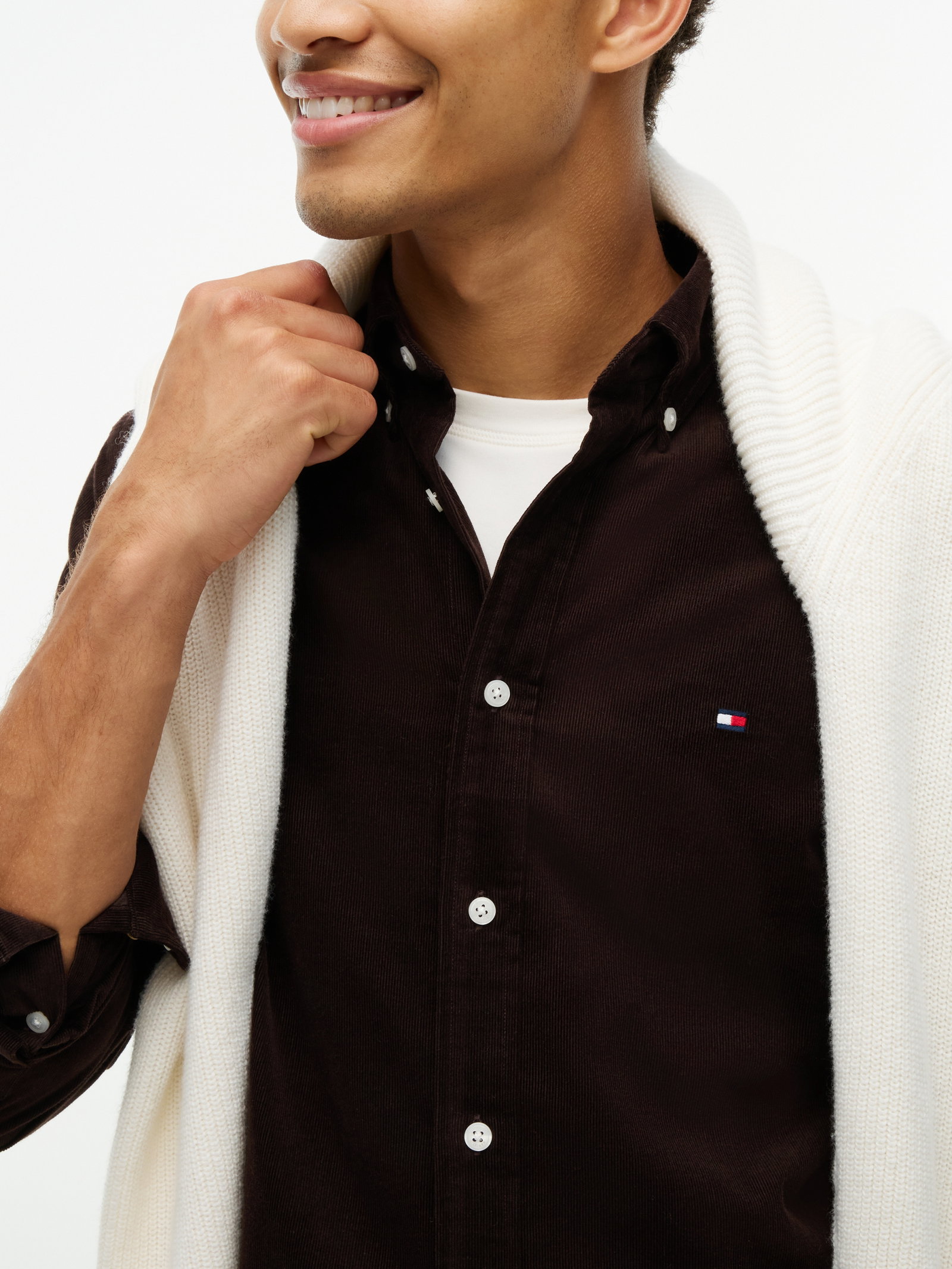 SOLID CORDUROY RF SHIRT, BROWN #3