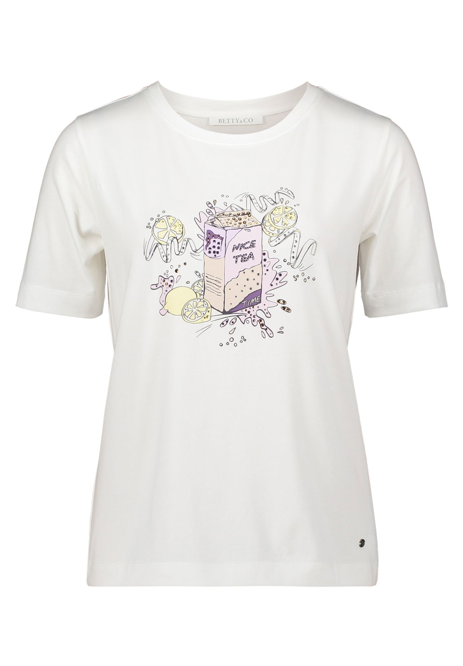 49254132dee1a3e624b14c9859fb92c4 | Shirt Kurz 1/2 Arm, White/Lilac | S | white/lilac