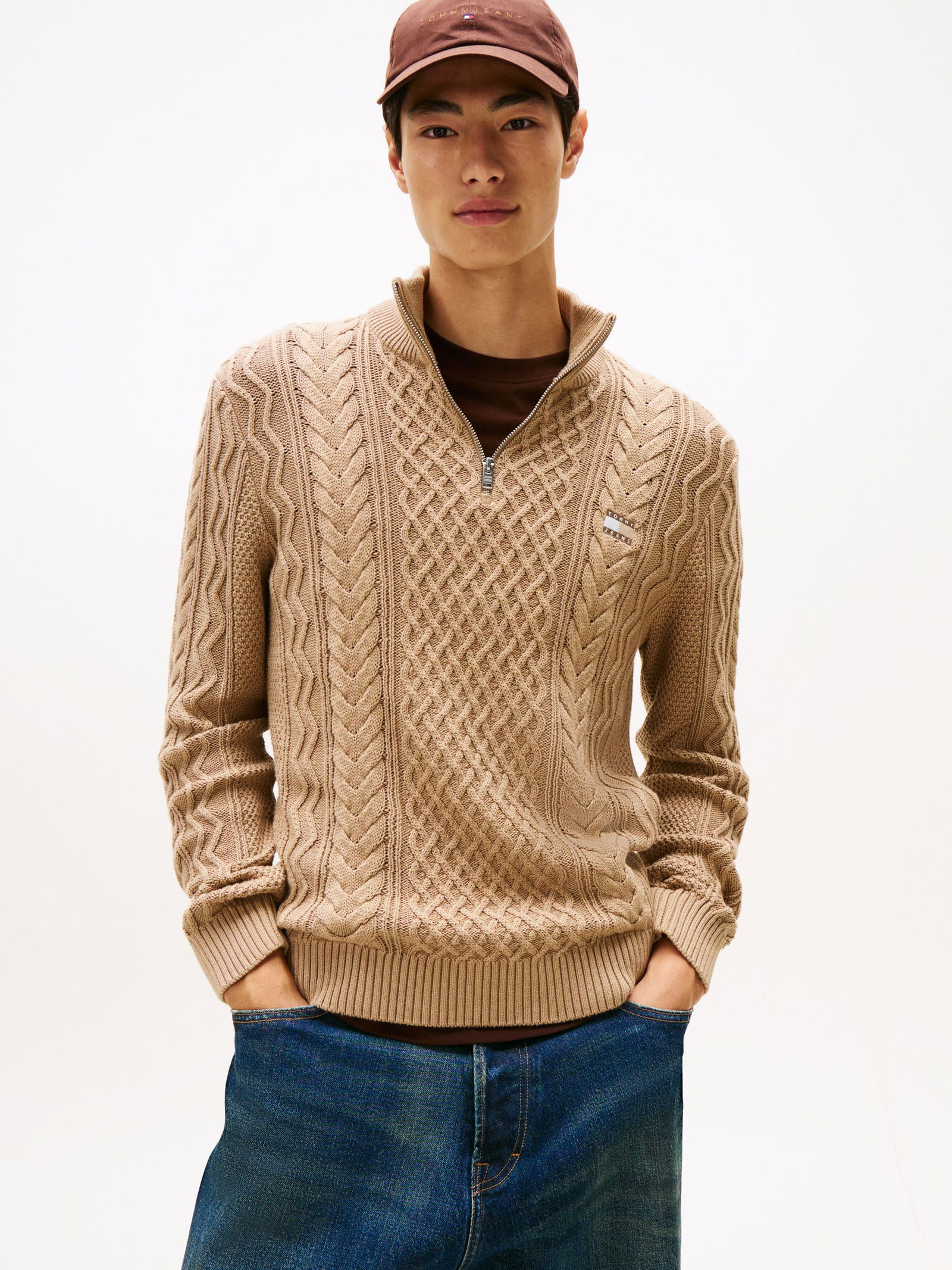 Tommy Jeans |  Tommy Jeans Pullover  | L | dark tan