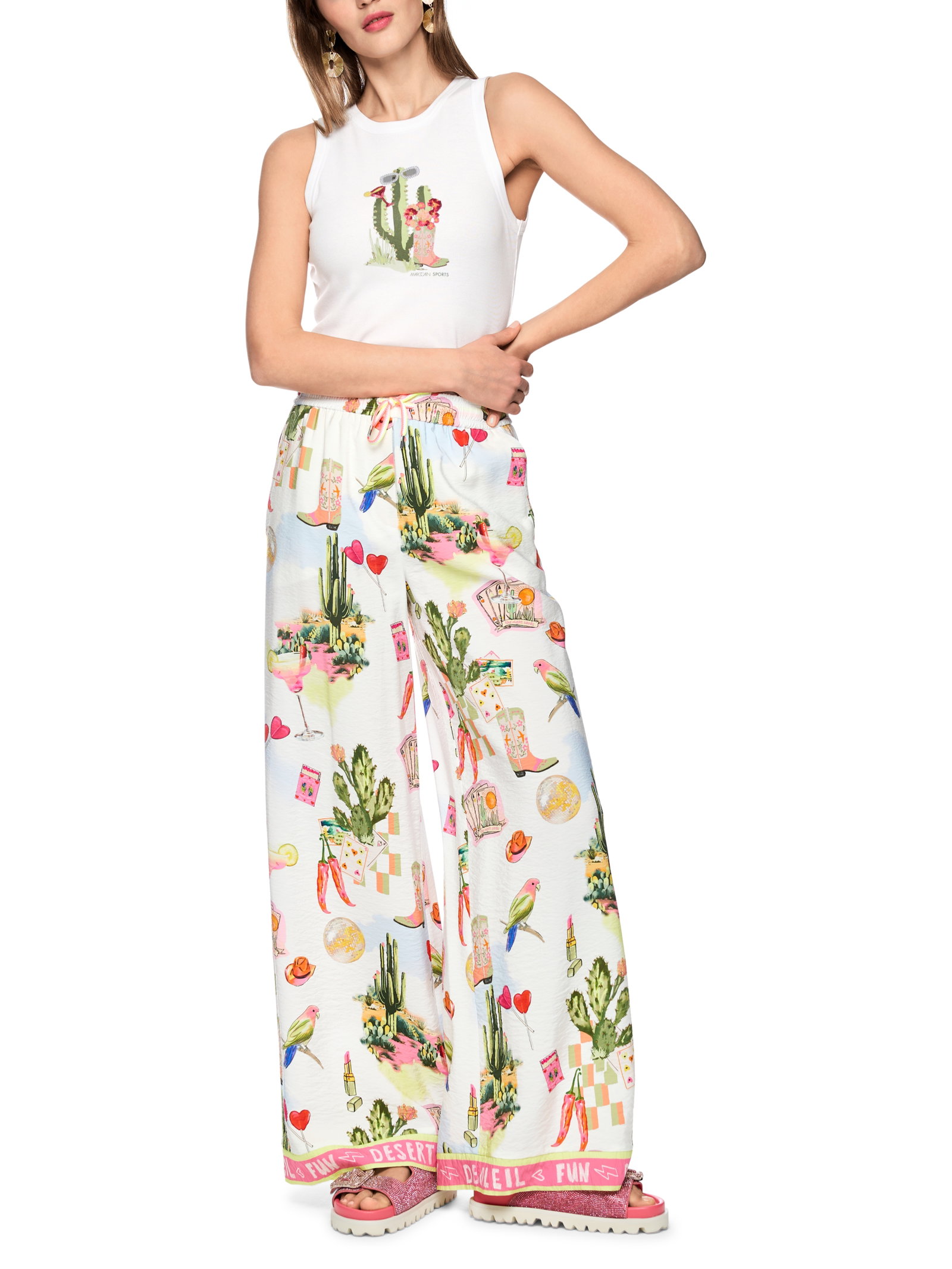 Marc Cain Sports Ripp-Top mit Kaktus-Print #5