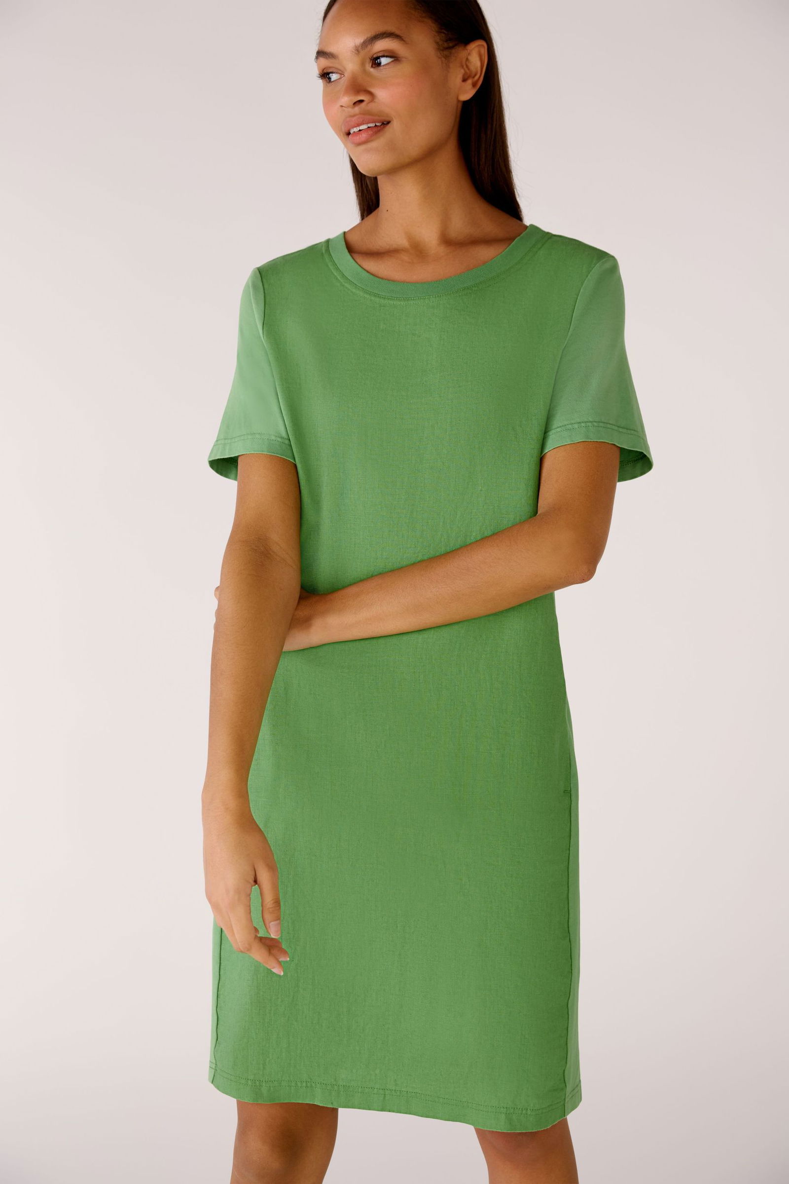 Oui |  Oui Kleid aus Leinen  | 40 | green leaf