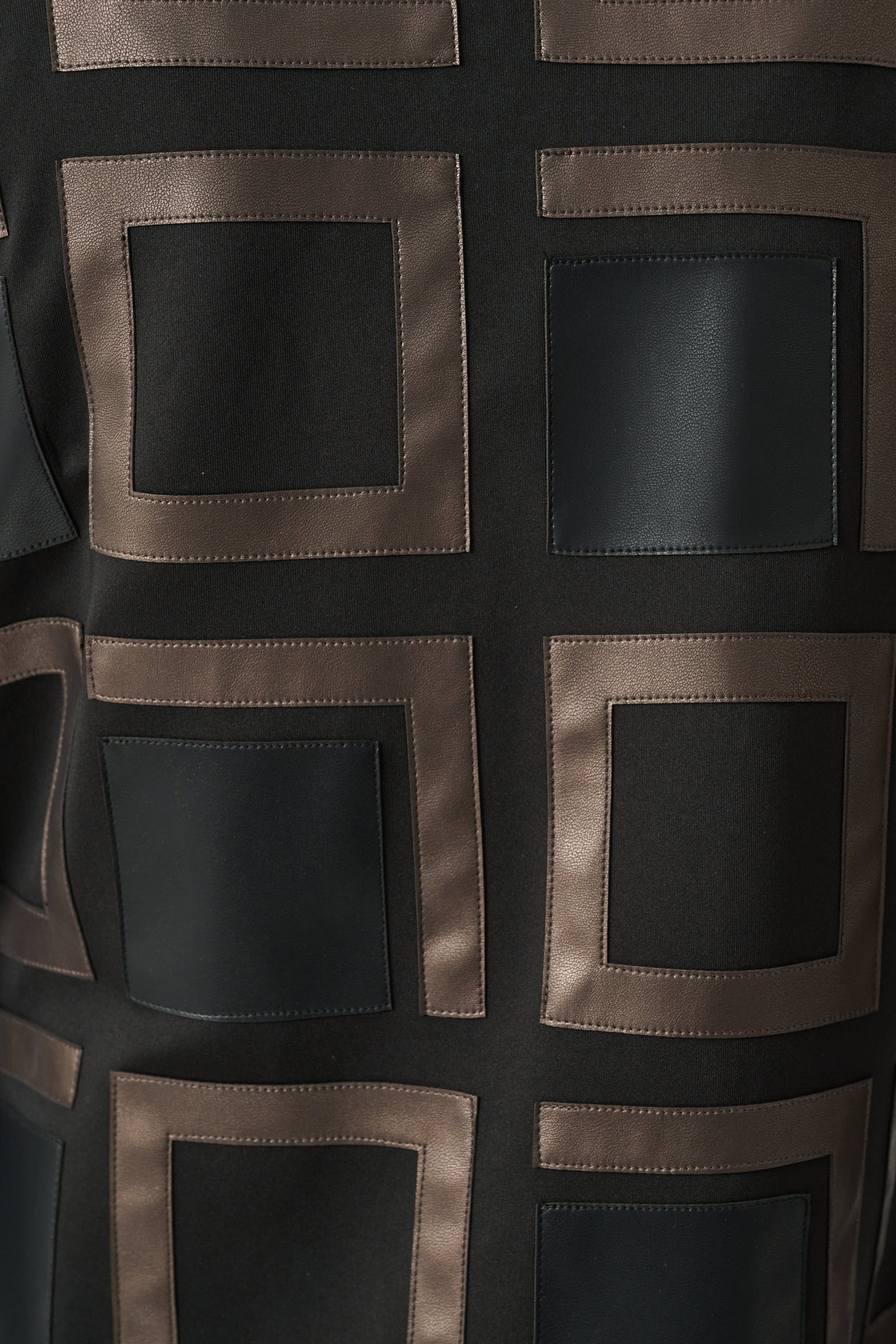 Joseph Ribkoff Jacke Black/Multi kragenlose Two-Tone-Jacke mit Lederoptik-Details #4