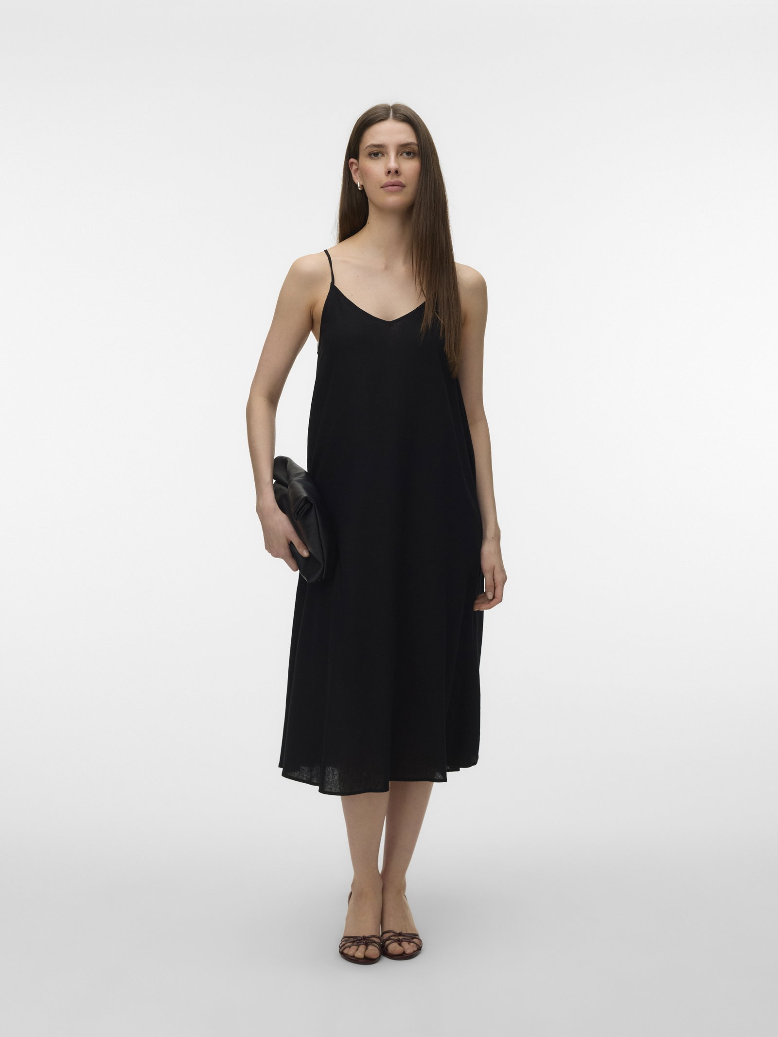 VMJESMILO CALF SINGLET DRESS WVN NO, Black #3