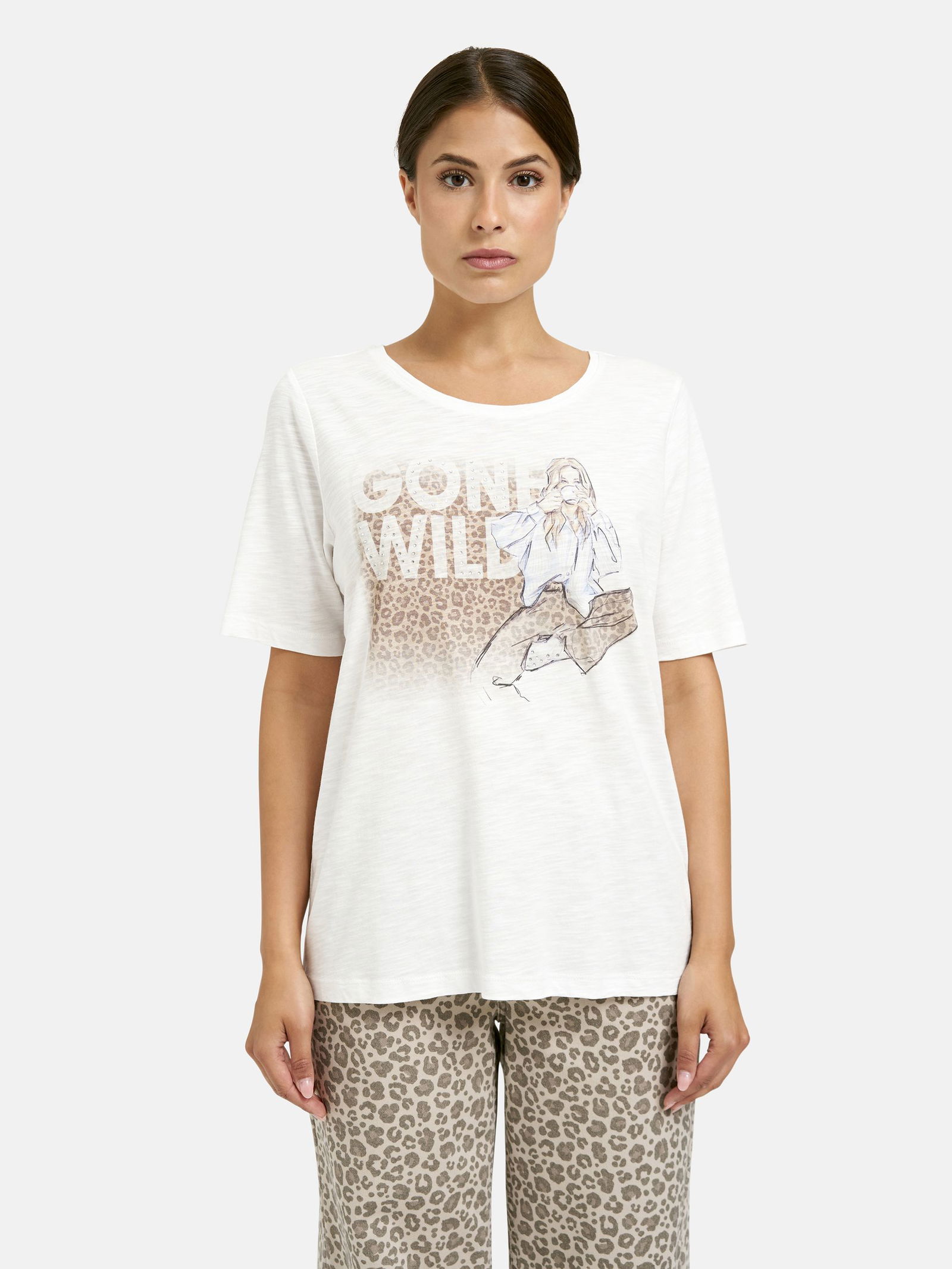  | roundneck t-shirt w/ AW 1/4 sleeve | M | offwhite