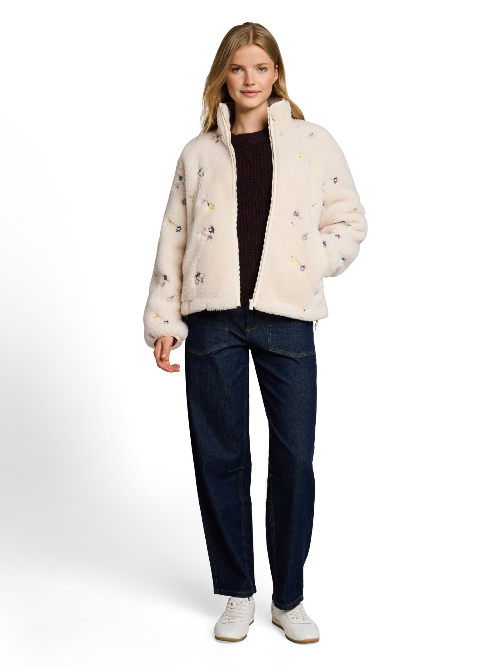 teddy jacket, beige flower embro teddy #3