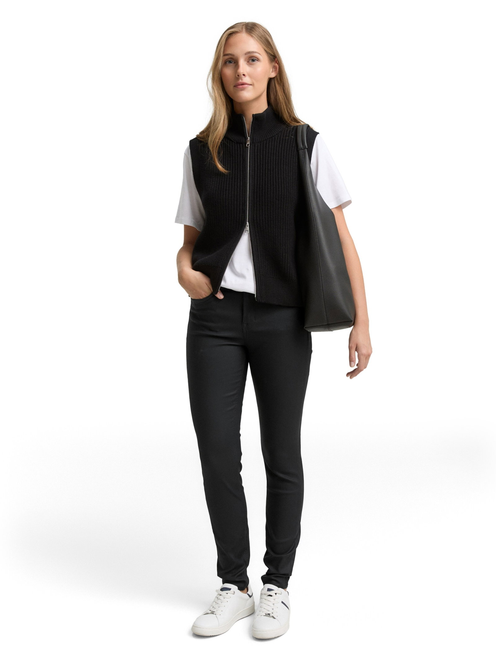 TTNELA SKINNY, coated black denim #6