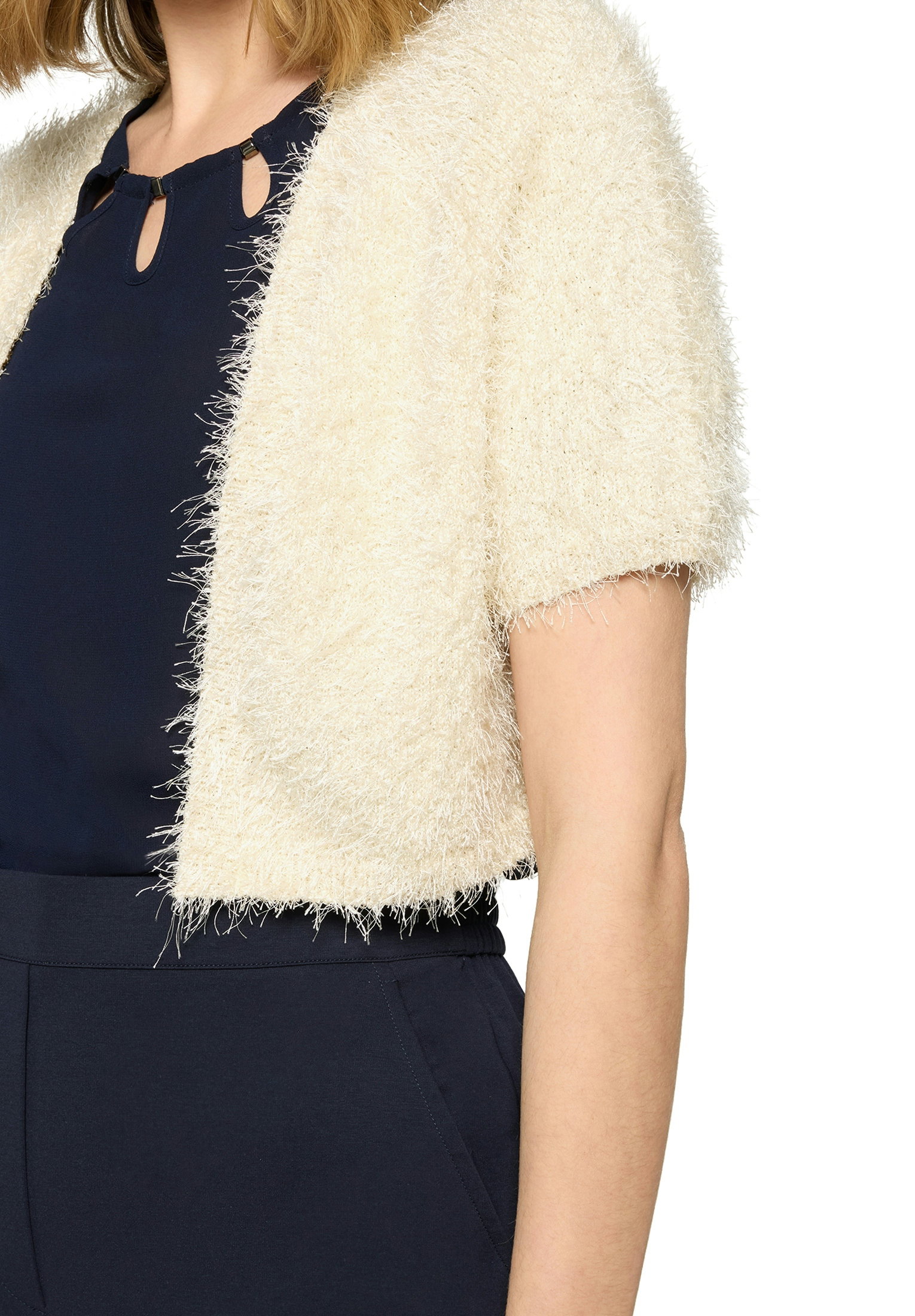 Strickjacke Kurz 1/2 Arm, Pearled Ivory #7