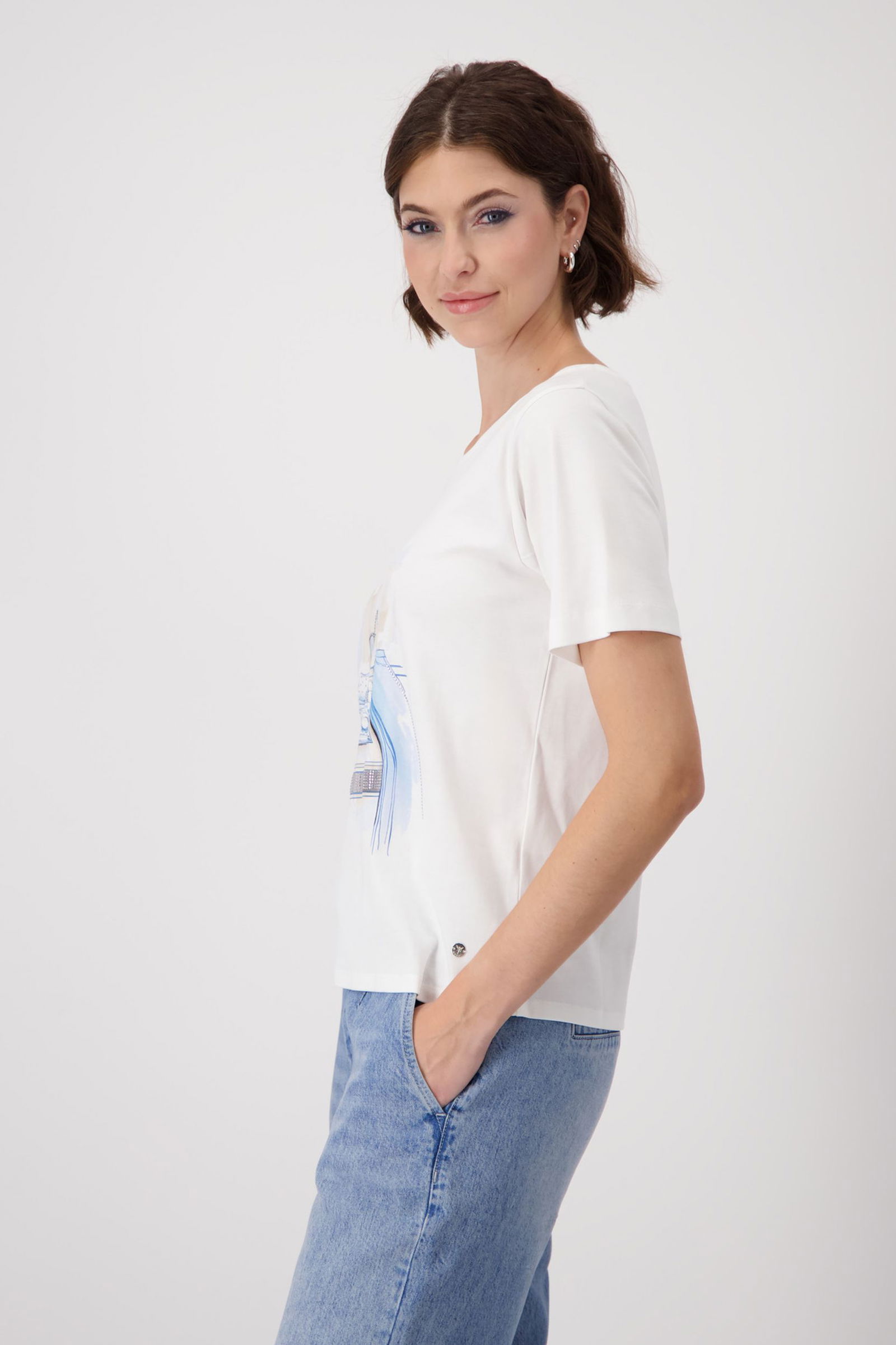 Monari |  T-Shirt, off-white | 46 | off-white
