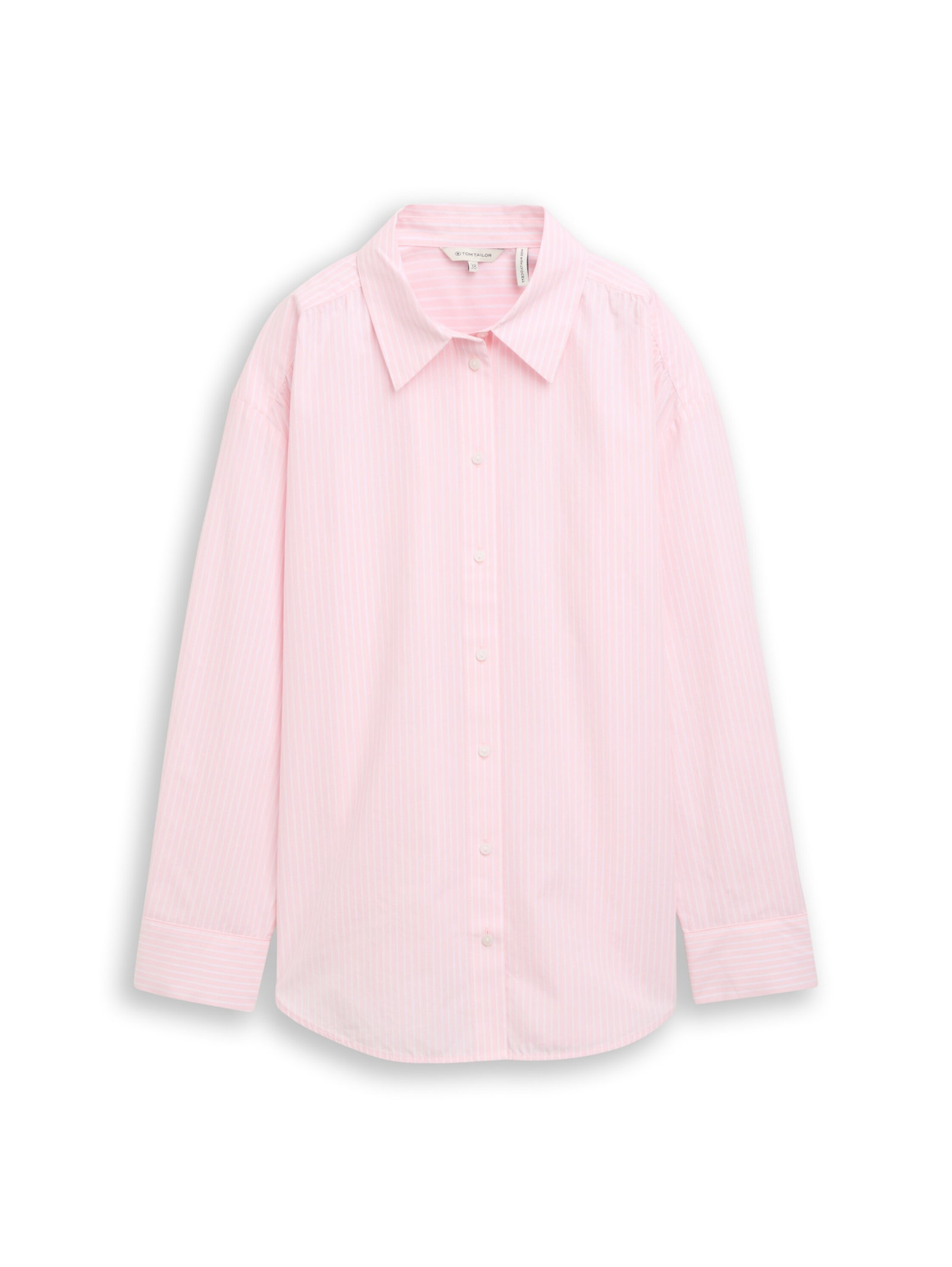 blouse poplin shirt, light pastel pink stripe #1