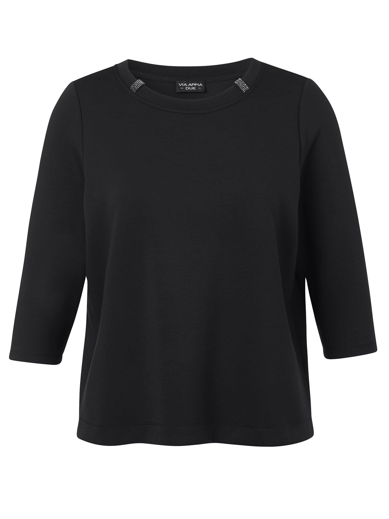 Sweatshirt Rundhals 3/4 Arm, schwarz #1