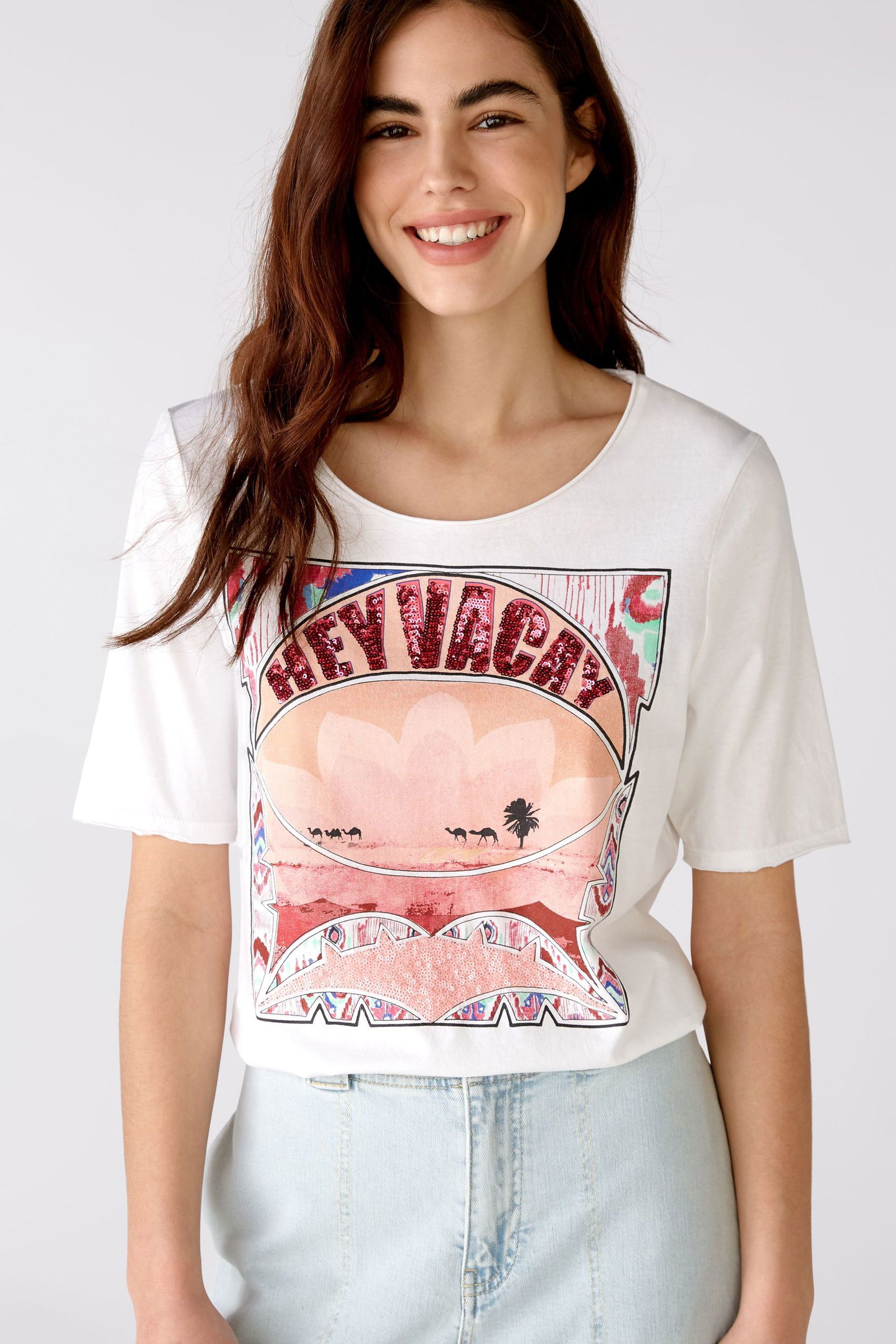 T-Shirt mit platziertem Motiv