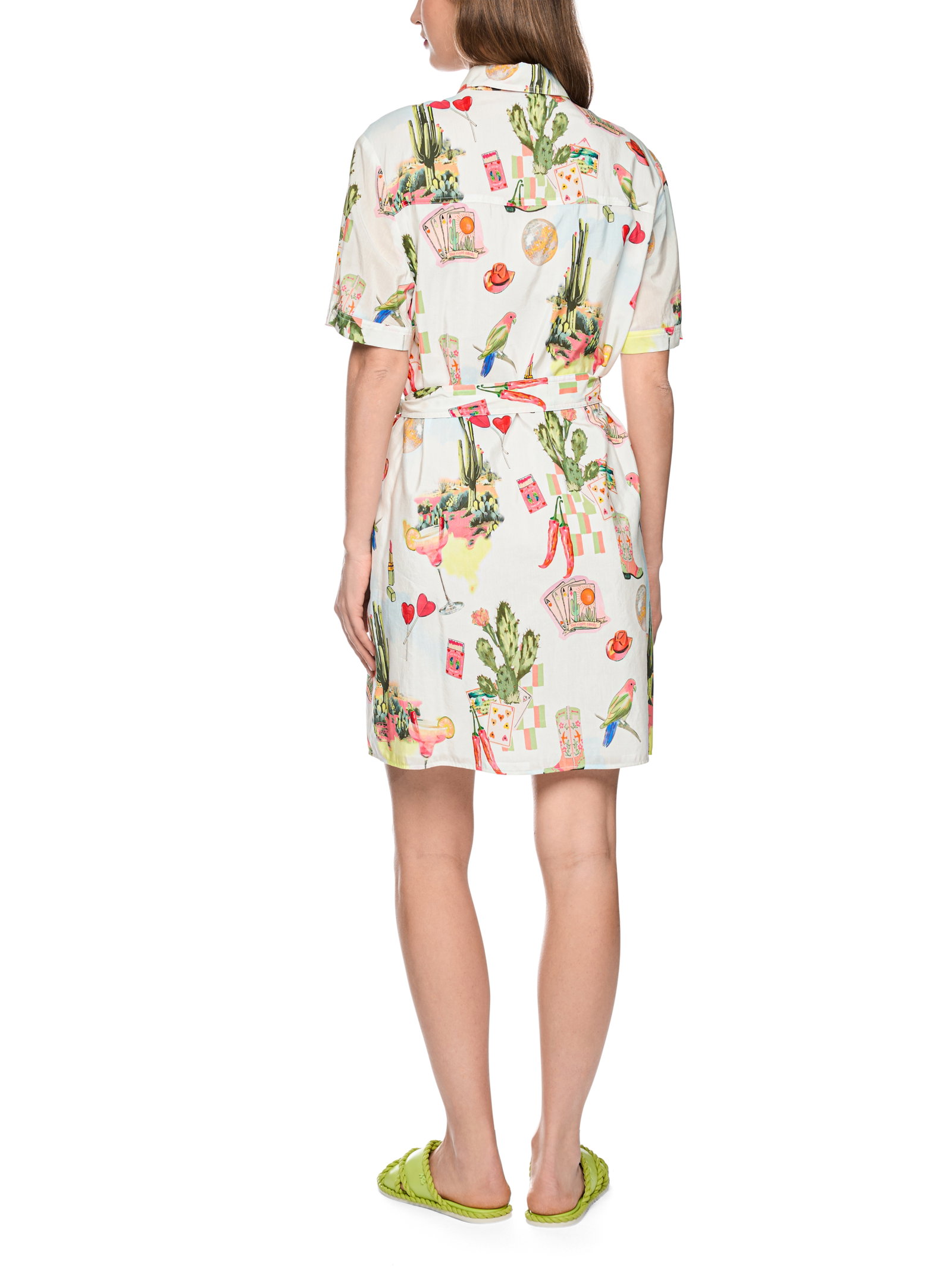 Kurzarm Blusenkleid mit Gürtel #3