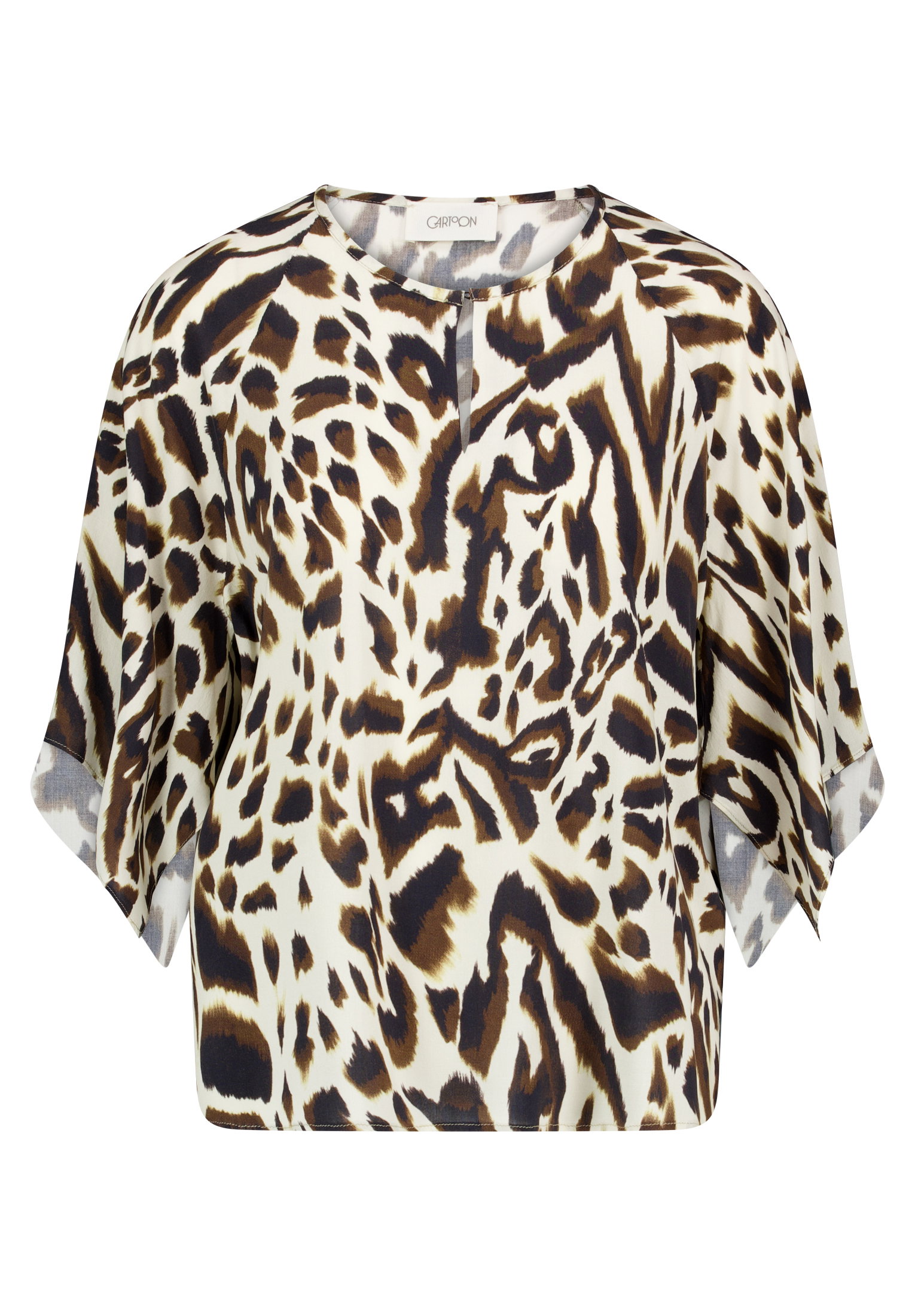 Bluse Kurz 1/2 Arm, Nature/Khaki #1