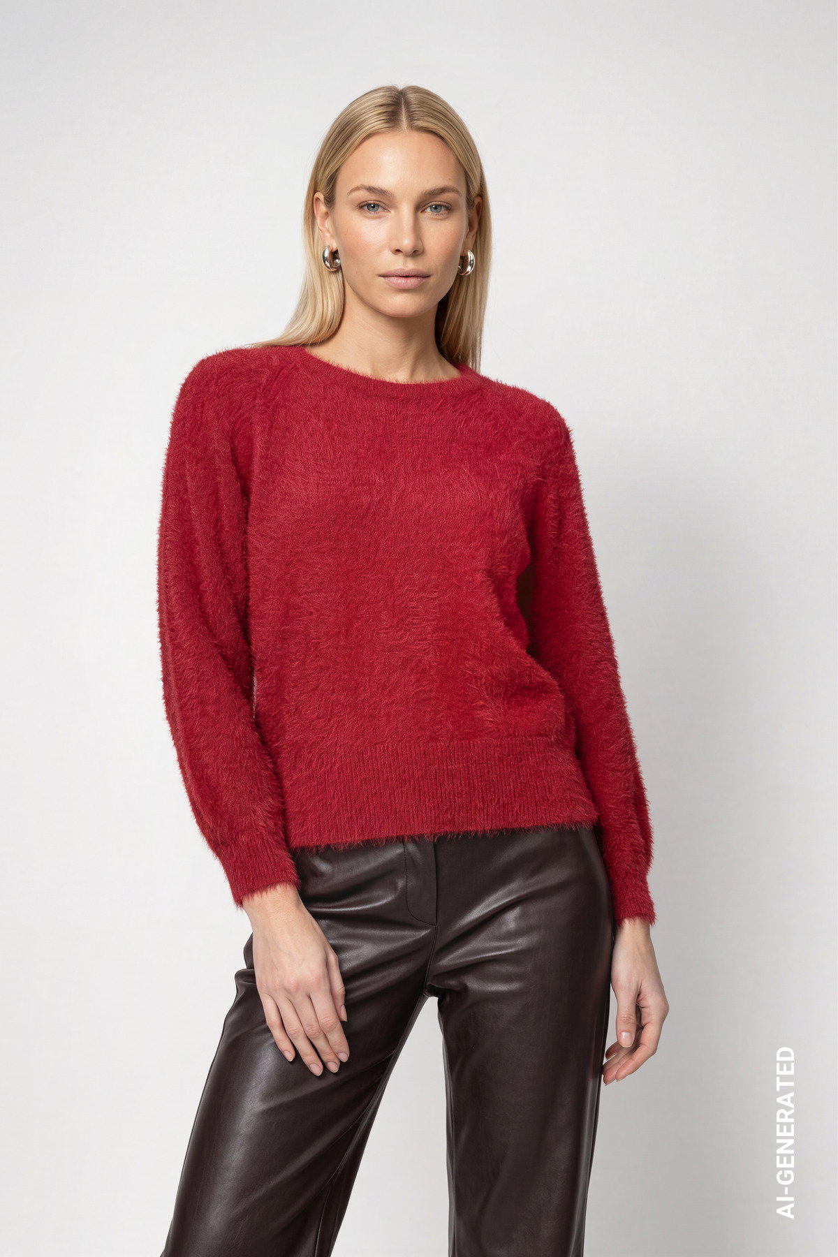 Pullover, red dahlia #2