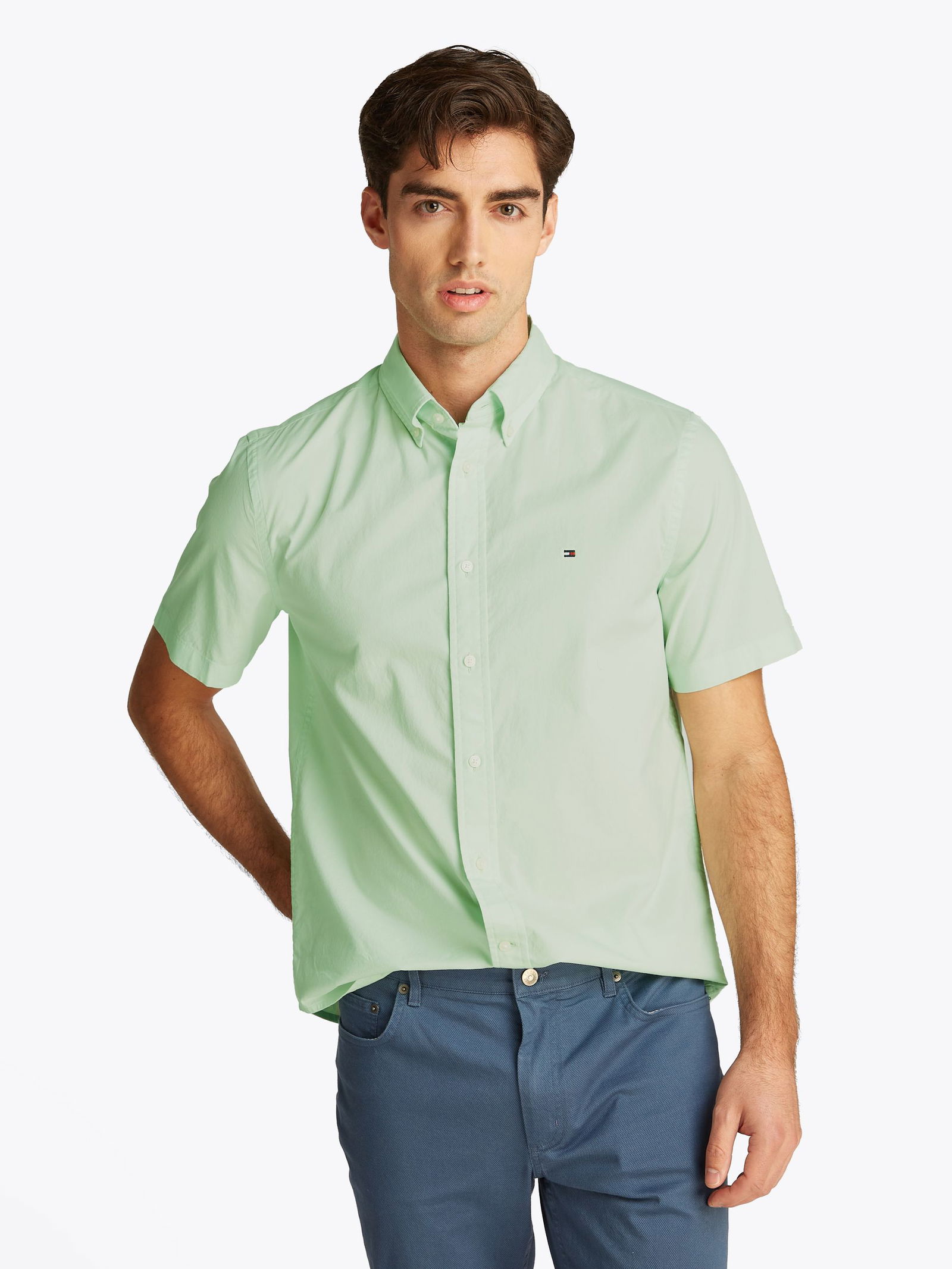 Tommy Hilfiger |  Tommy Hilfiger Hemd Regular Fit  | M | opal green