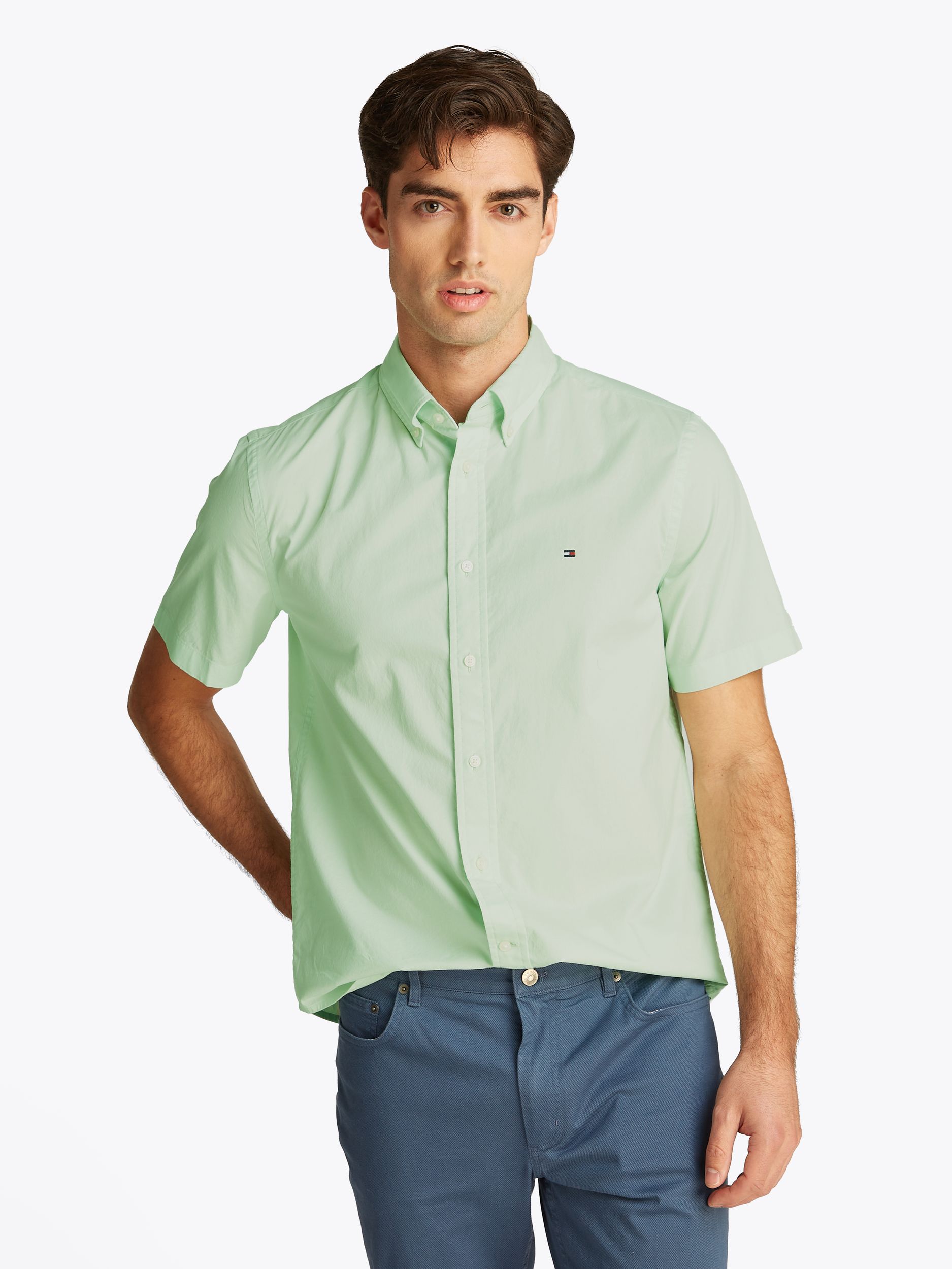 Tommy Hilfiger |  Tommy Hilfiger Hemd Regular Fit  | M | opal green