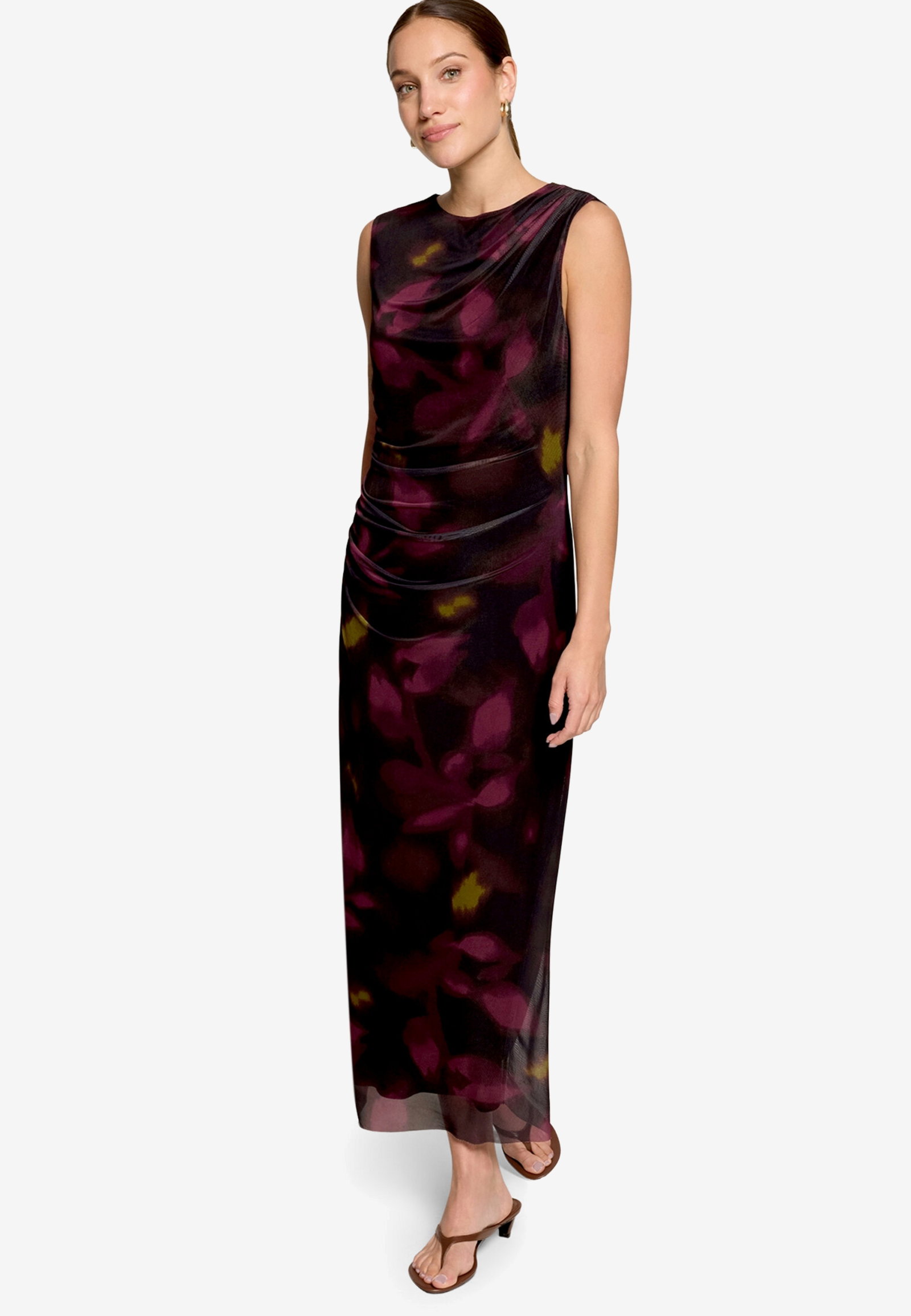 Kleid Lang ohne Arm, Black/Dark Red #4