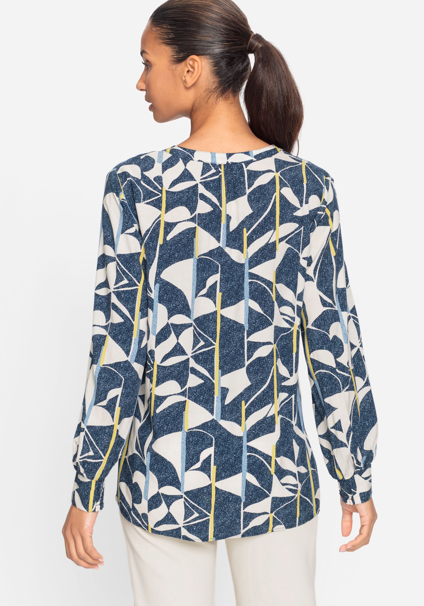 Olsen |  Olsen Druckbluse  | 46 | ink blue