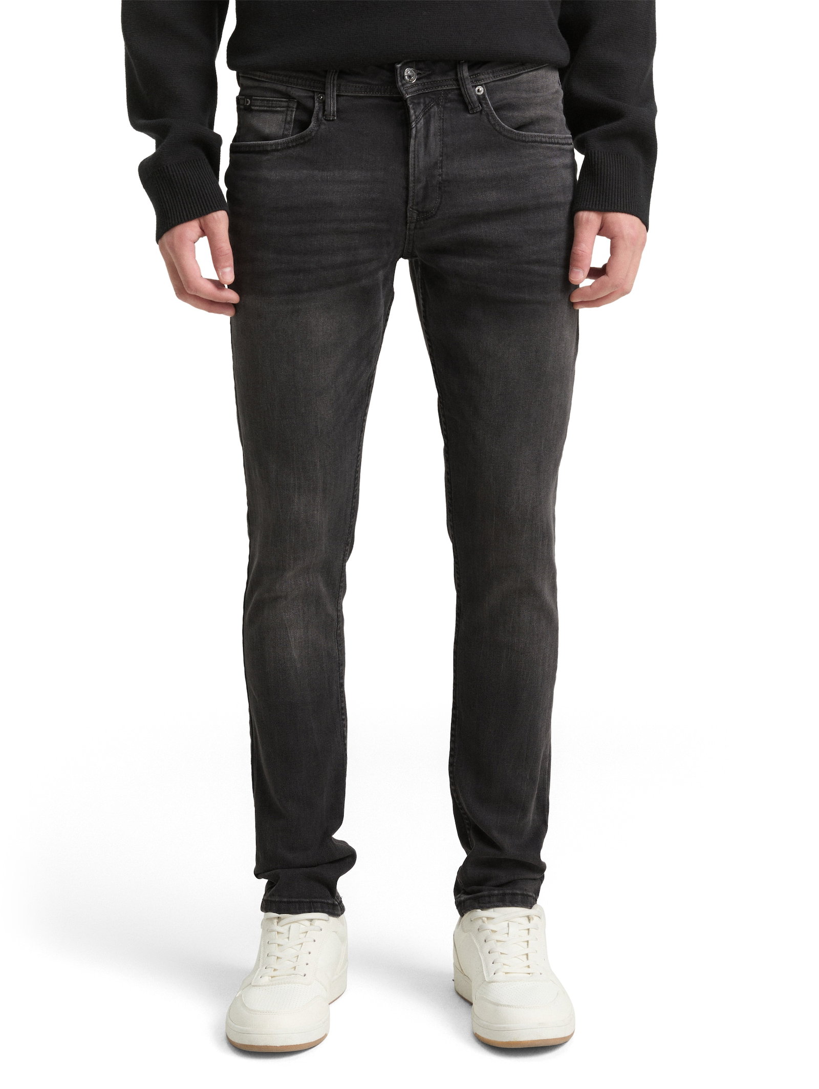 skinny CULVER stretch denim, used dark stone black denim #2