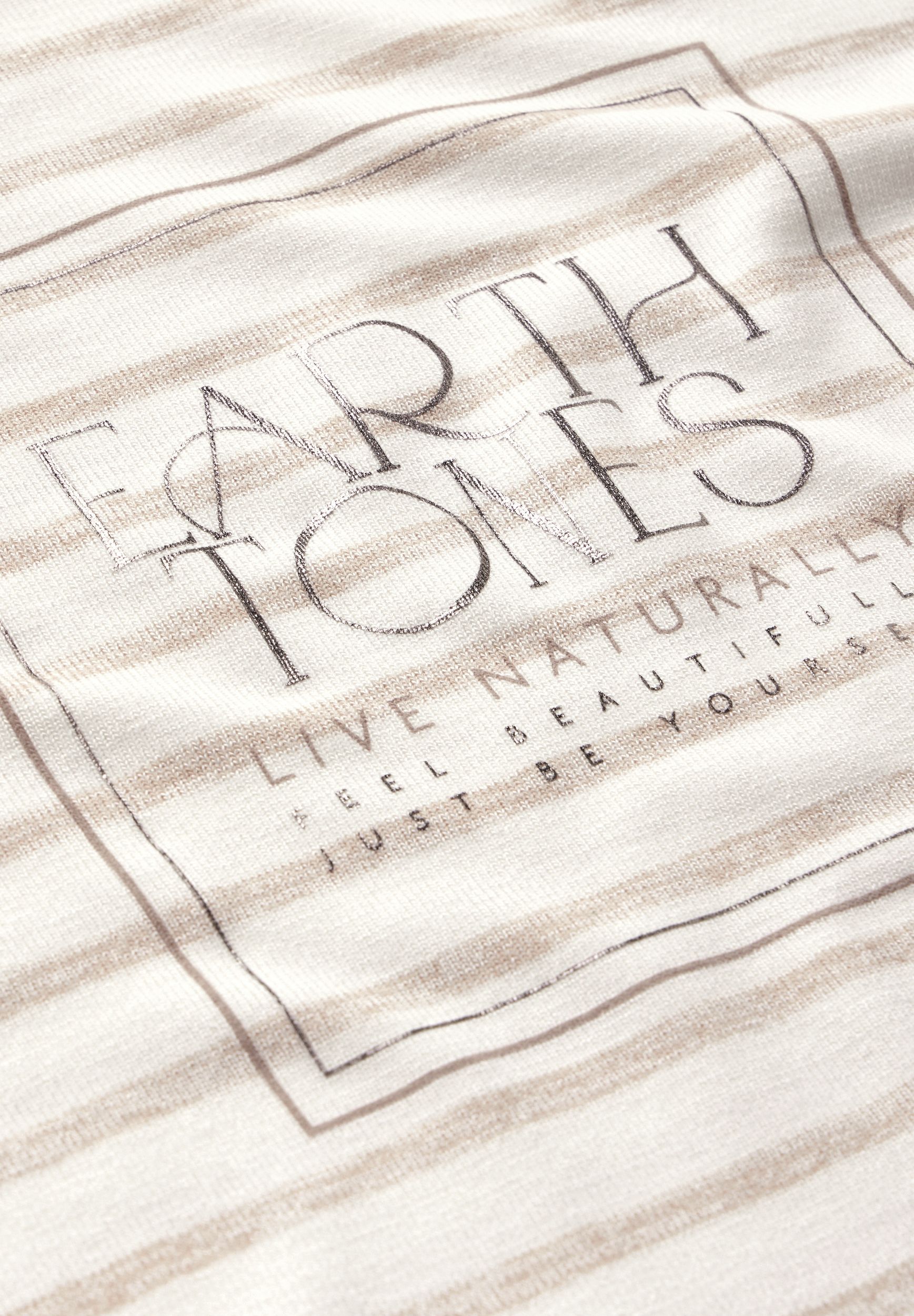  |  Folienprint Streifenshirt | 36 | smooth sand beige