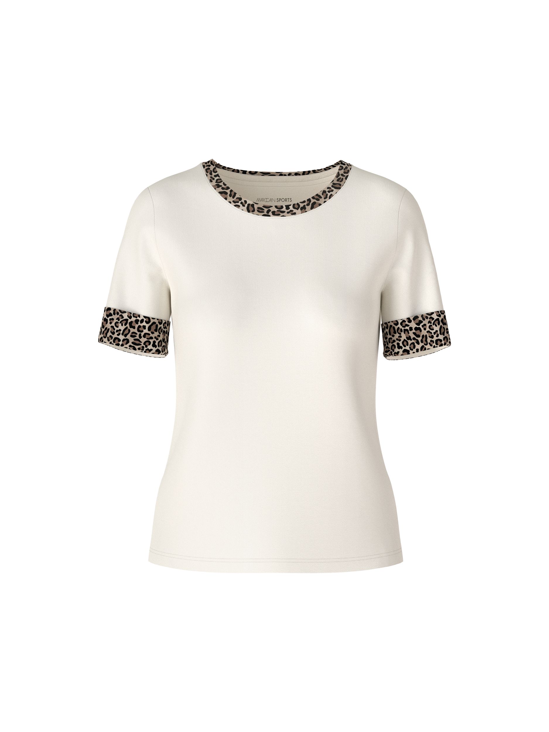 Marc Cain Sports |  Marc Cain Sports T-Shirt mit 3/4-Ärmel mit Animalprint | 36 | off-white