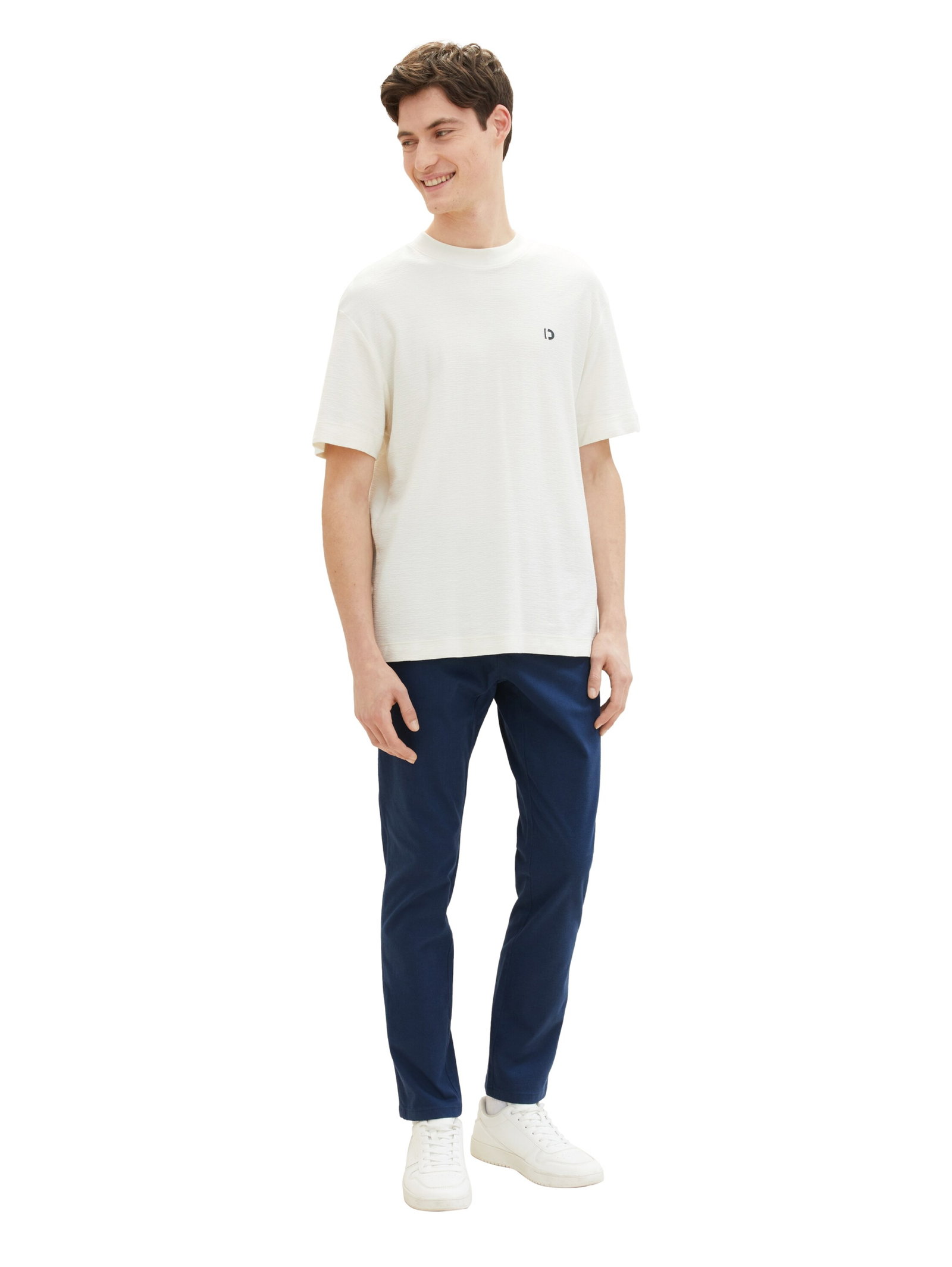 slim chino with belt, navy mini houndstooth #2