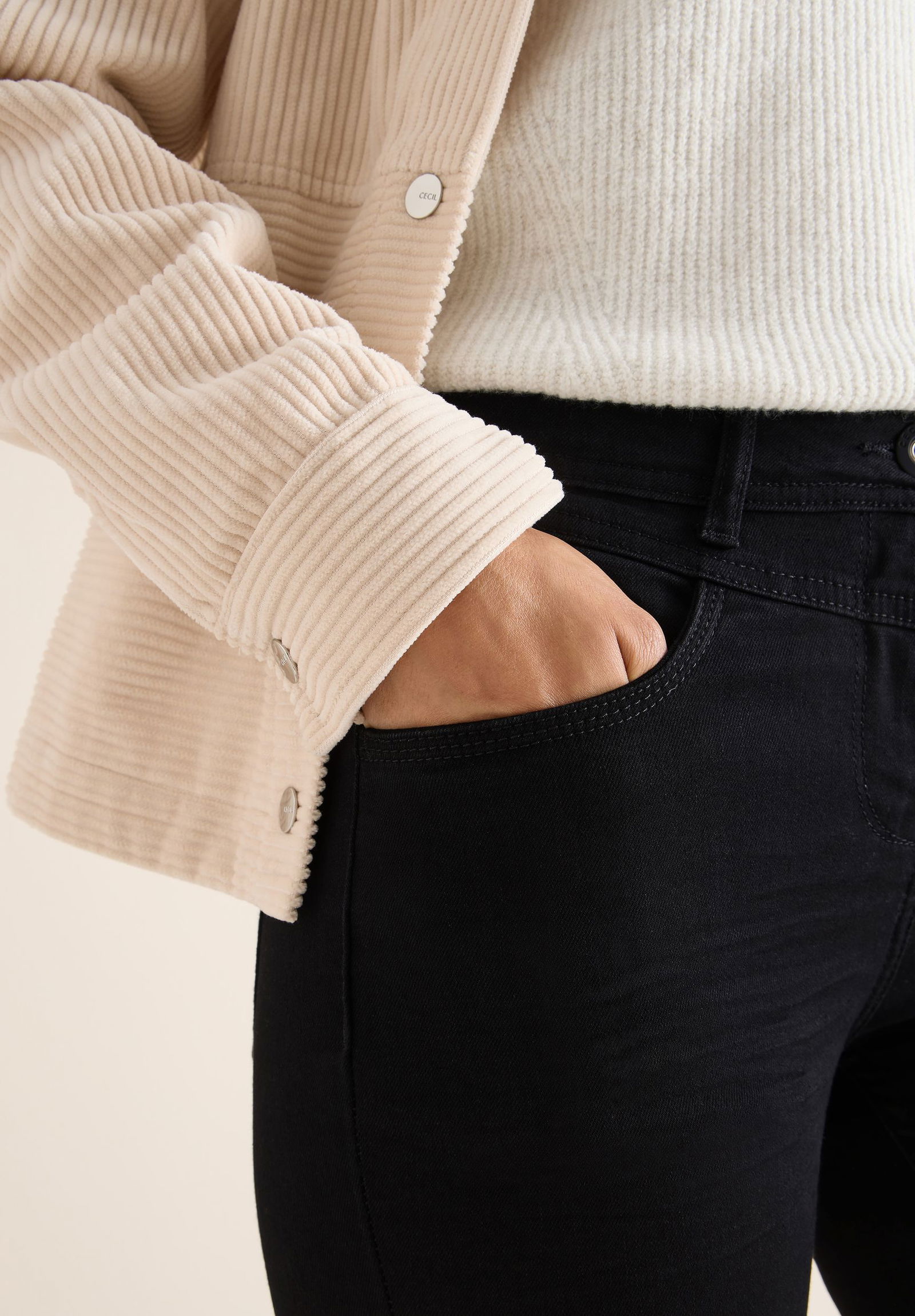 CECIL | CECIL Straight Leg Jeans | 32/32 | black