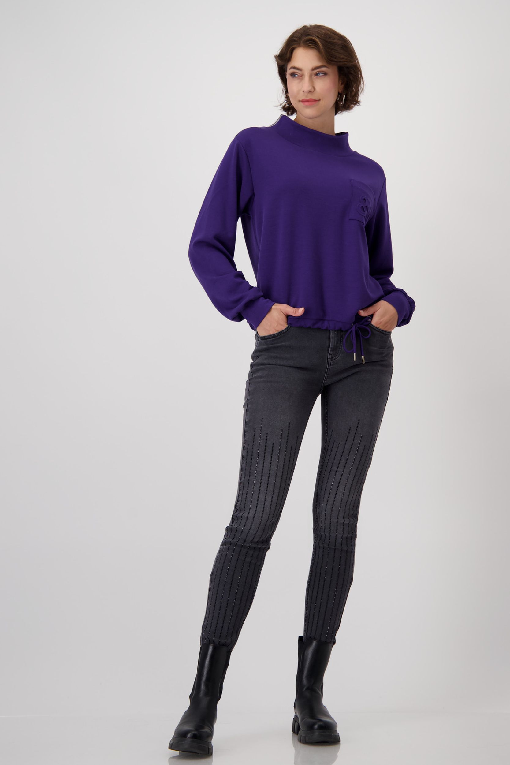 Monari |  Sweatshirt, dark purple | 36 | lilac