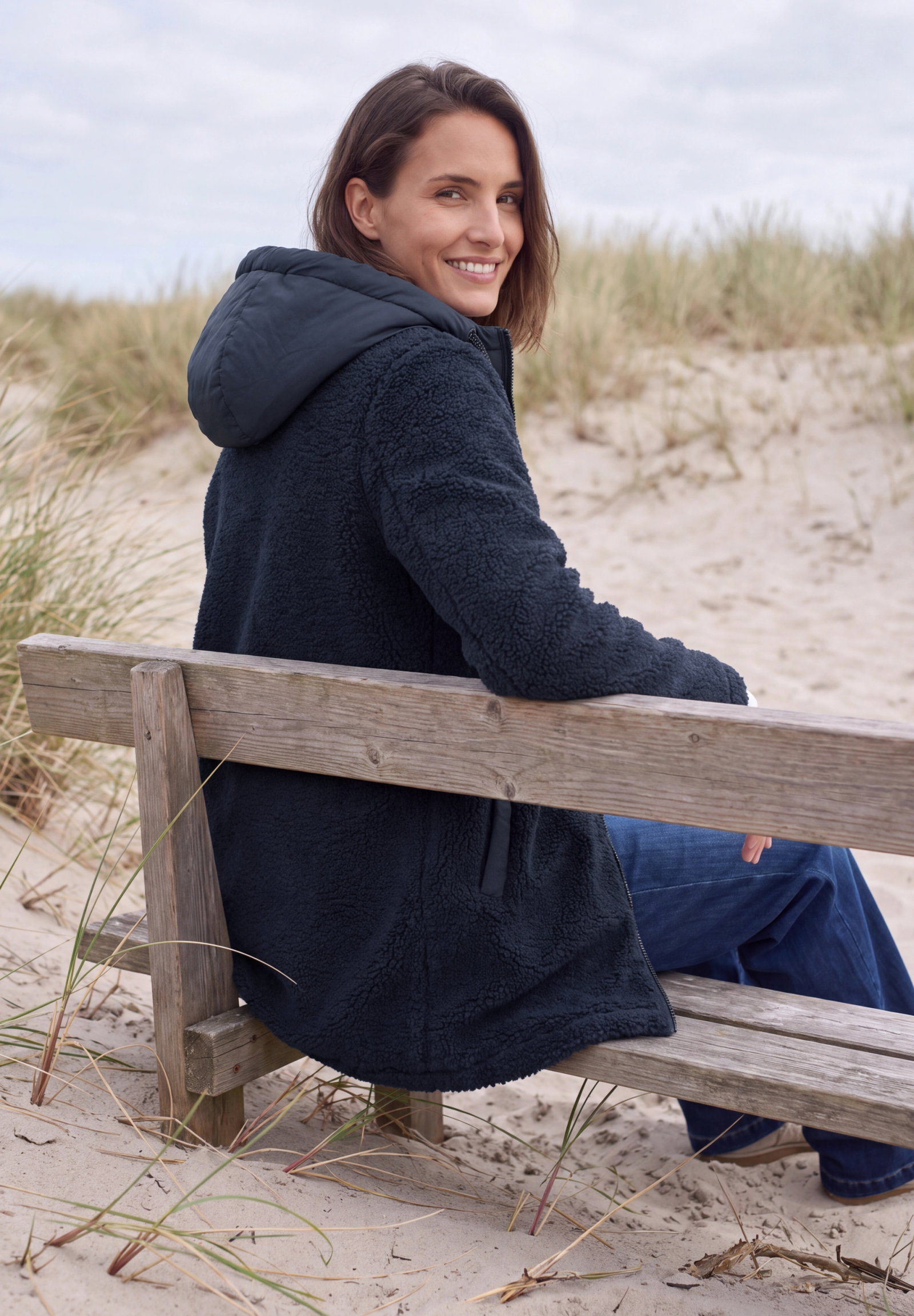 TOS Teddy Matmix Coat, dark navy blue #4