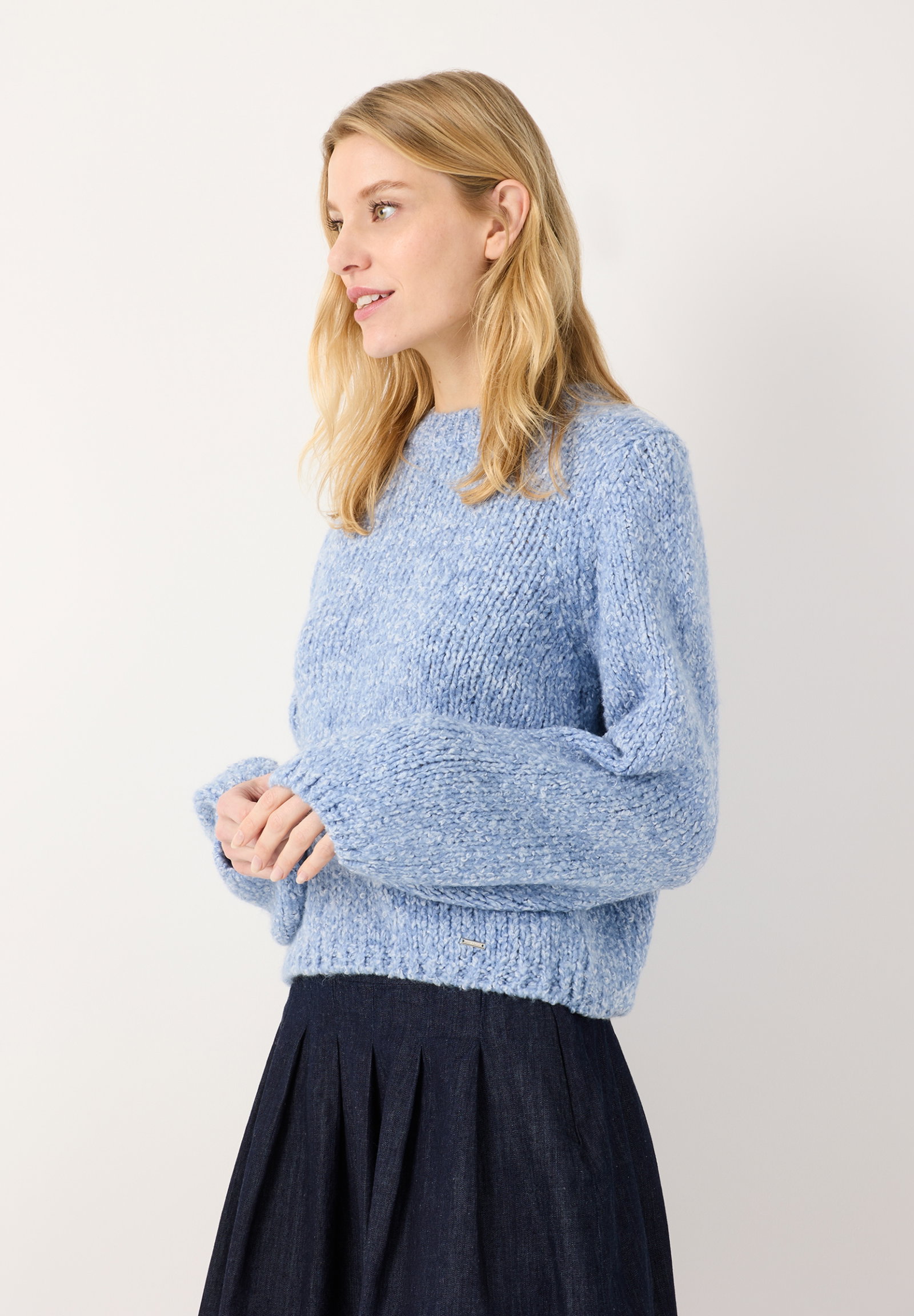 Pullover with Boucle-Yarn, autumn blue #3