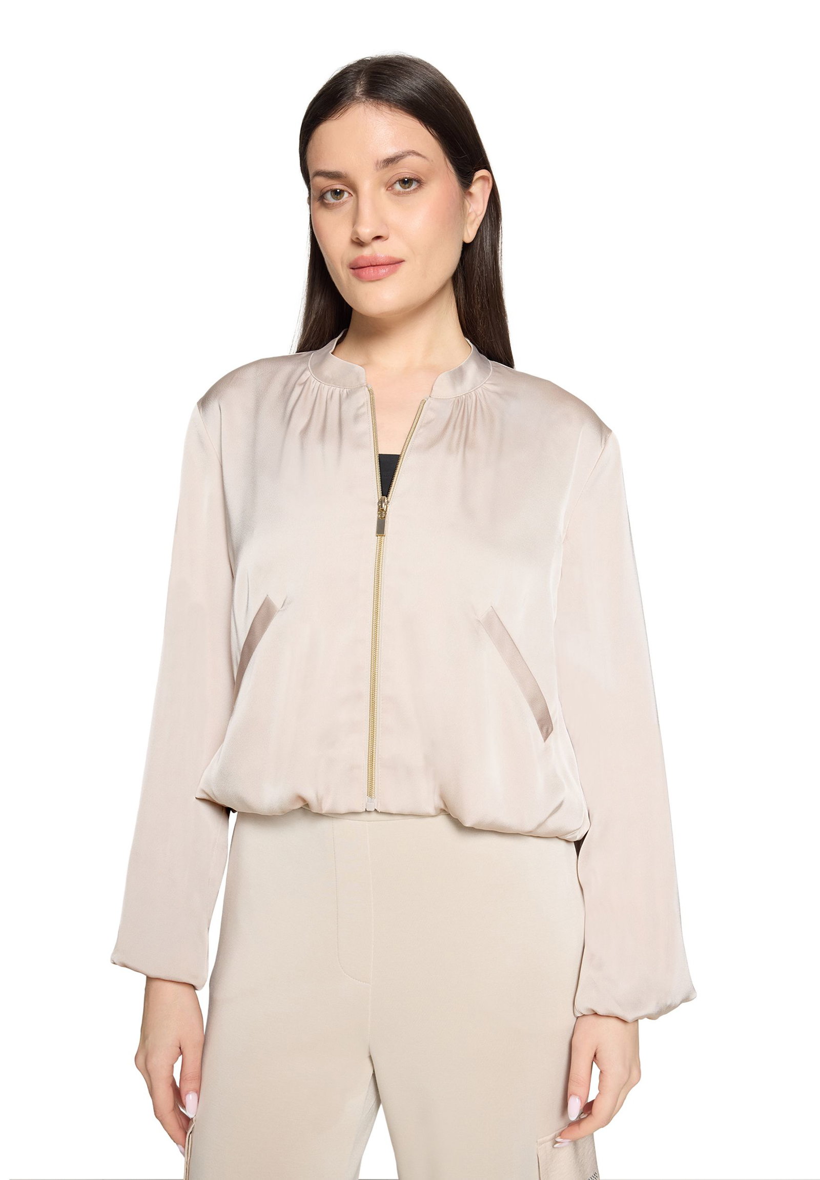 |  Blazerjacke Kurz 3/4 Arm, Light Beige | 38 | grau beige