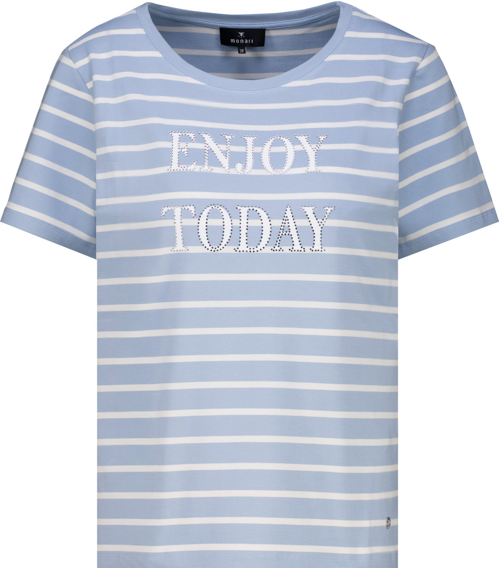 Monari |  T-Shirt, sea side ringel | 46