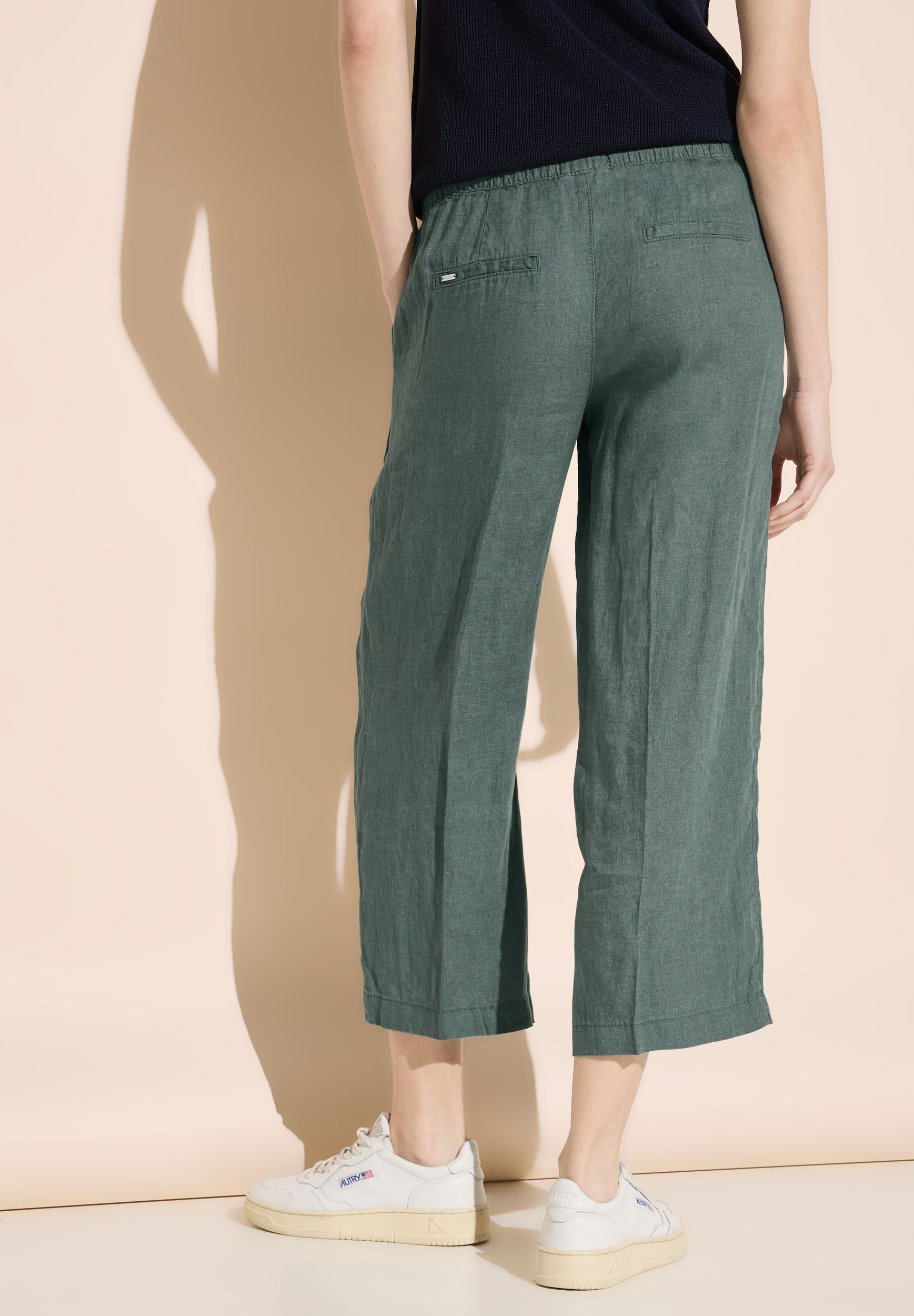 Street One |  Street One Leinenhose  | 36/26 | deep leafy green